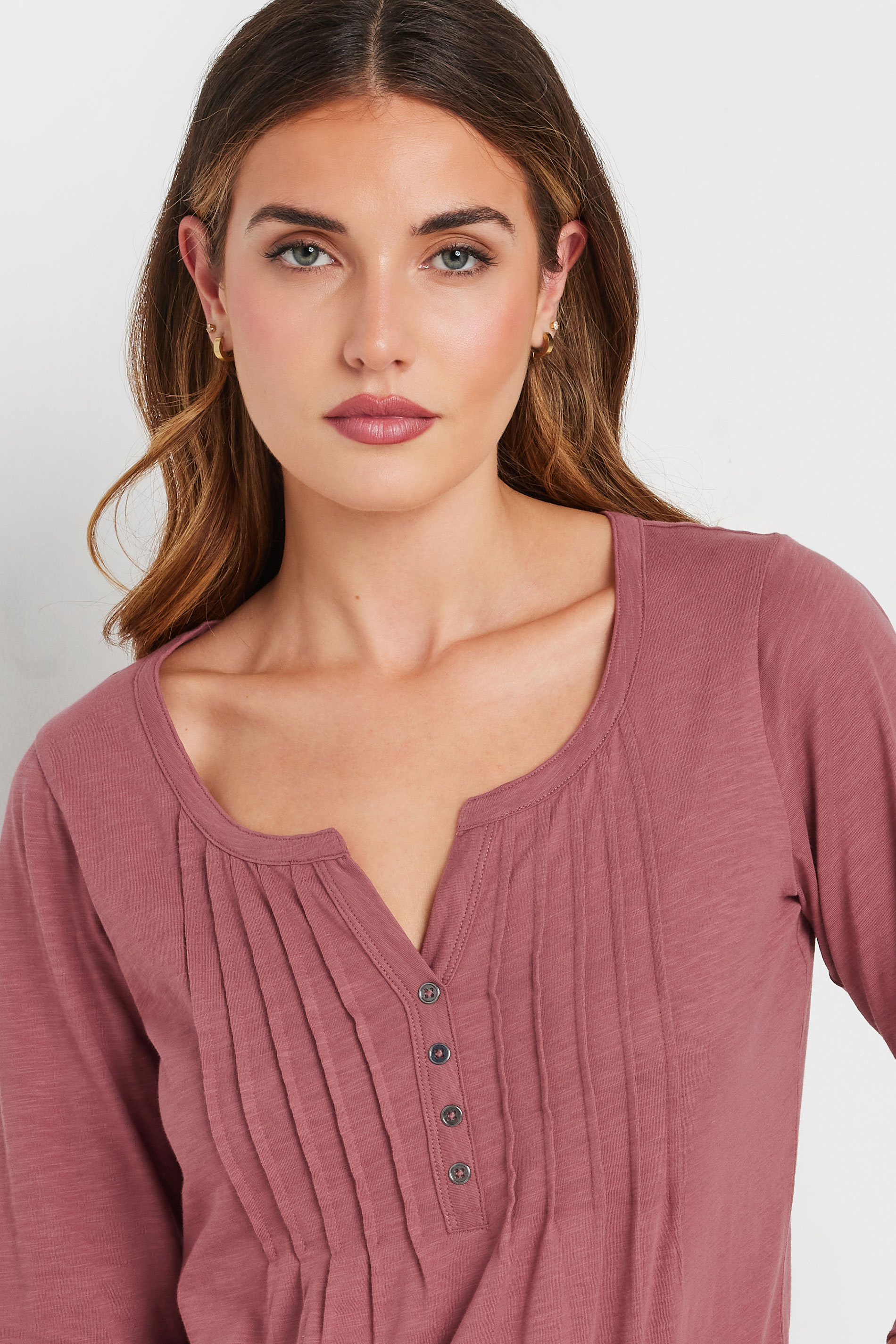 LTS Tall Pink Henley Top | Long Tall Sally 4