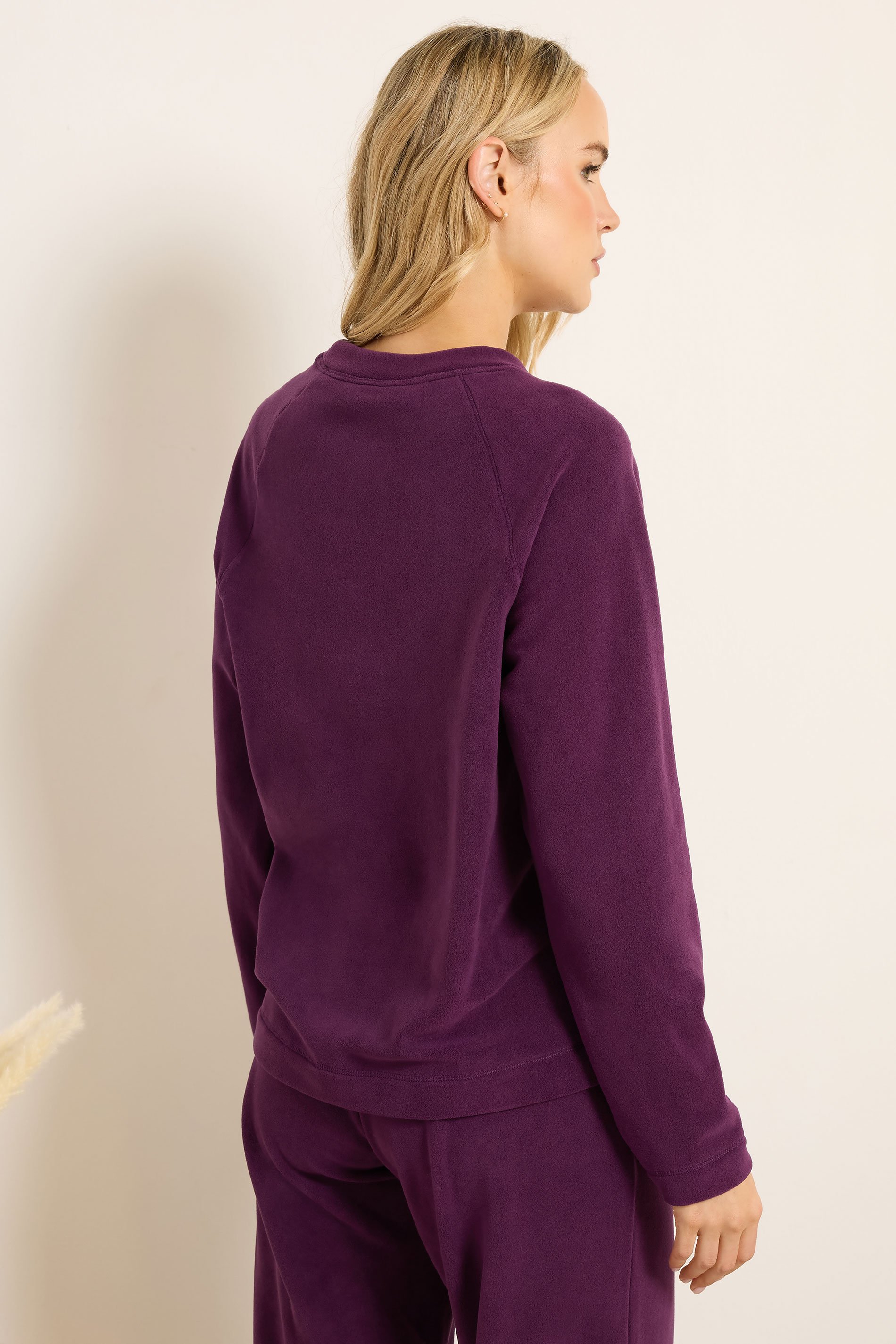 LTS Tall Women's Burgundy Red Fleece Lounge Top | Long Tall Sally 4