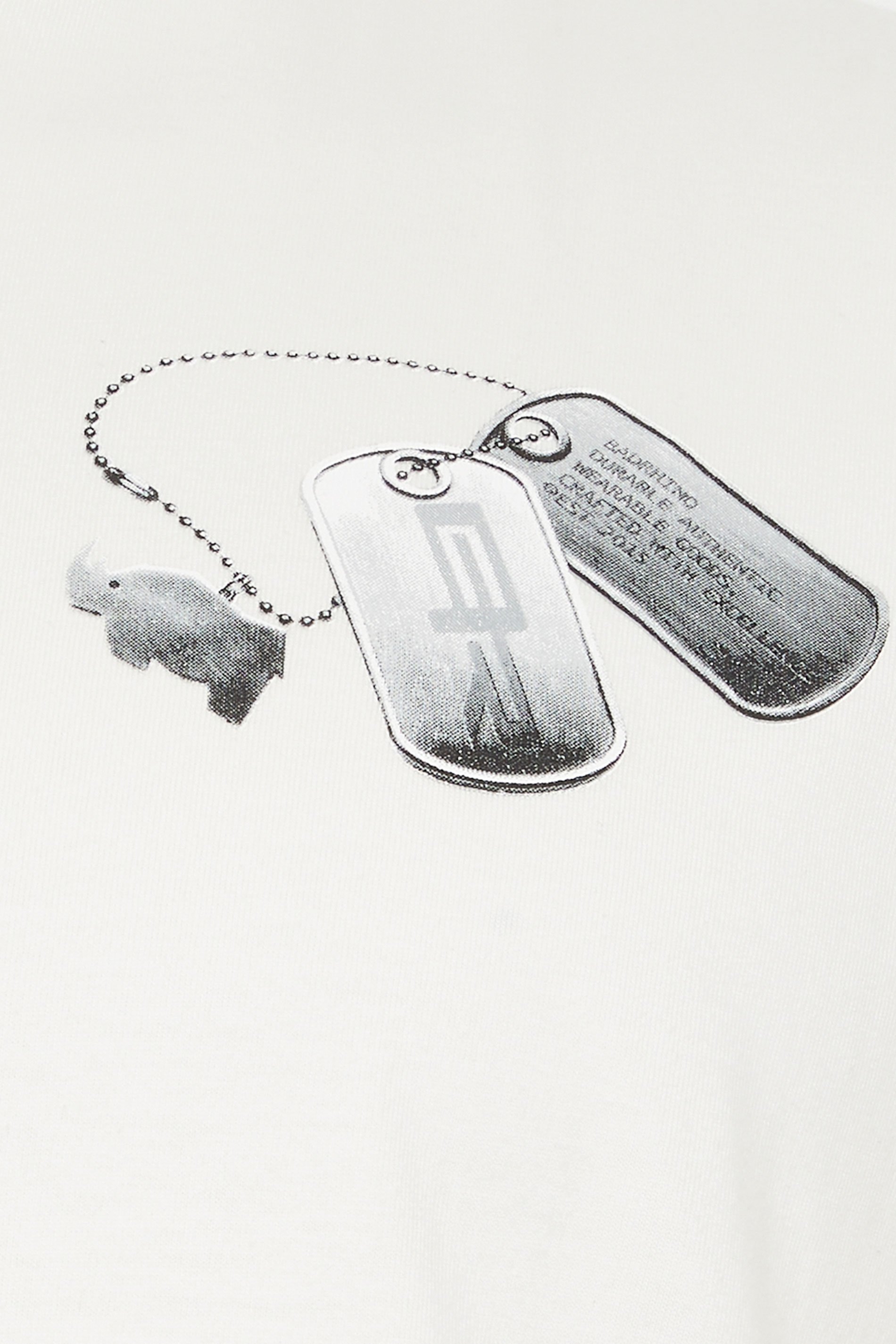 BadRhino Big & Tall Off-White Military Dog Tag Graphic T-Shirt | BadRhino 9