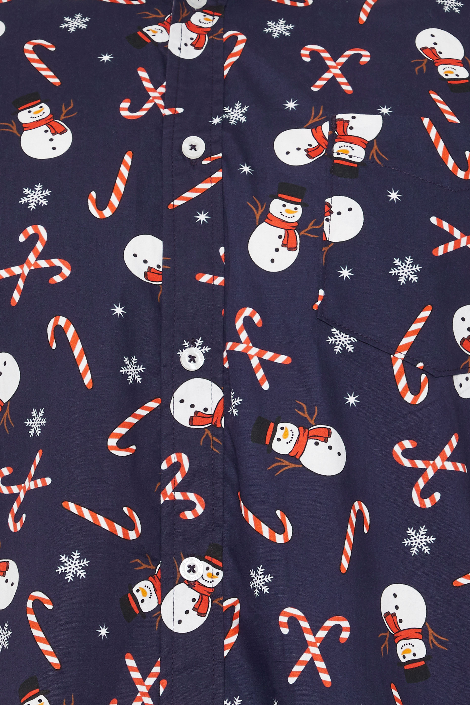 BadRhino Big & Tall Navy Blue Snowman Print Shirt | BadRhino 3