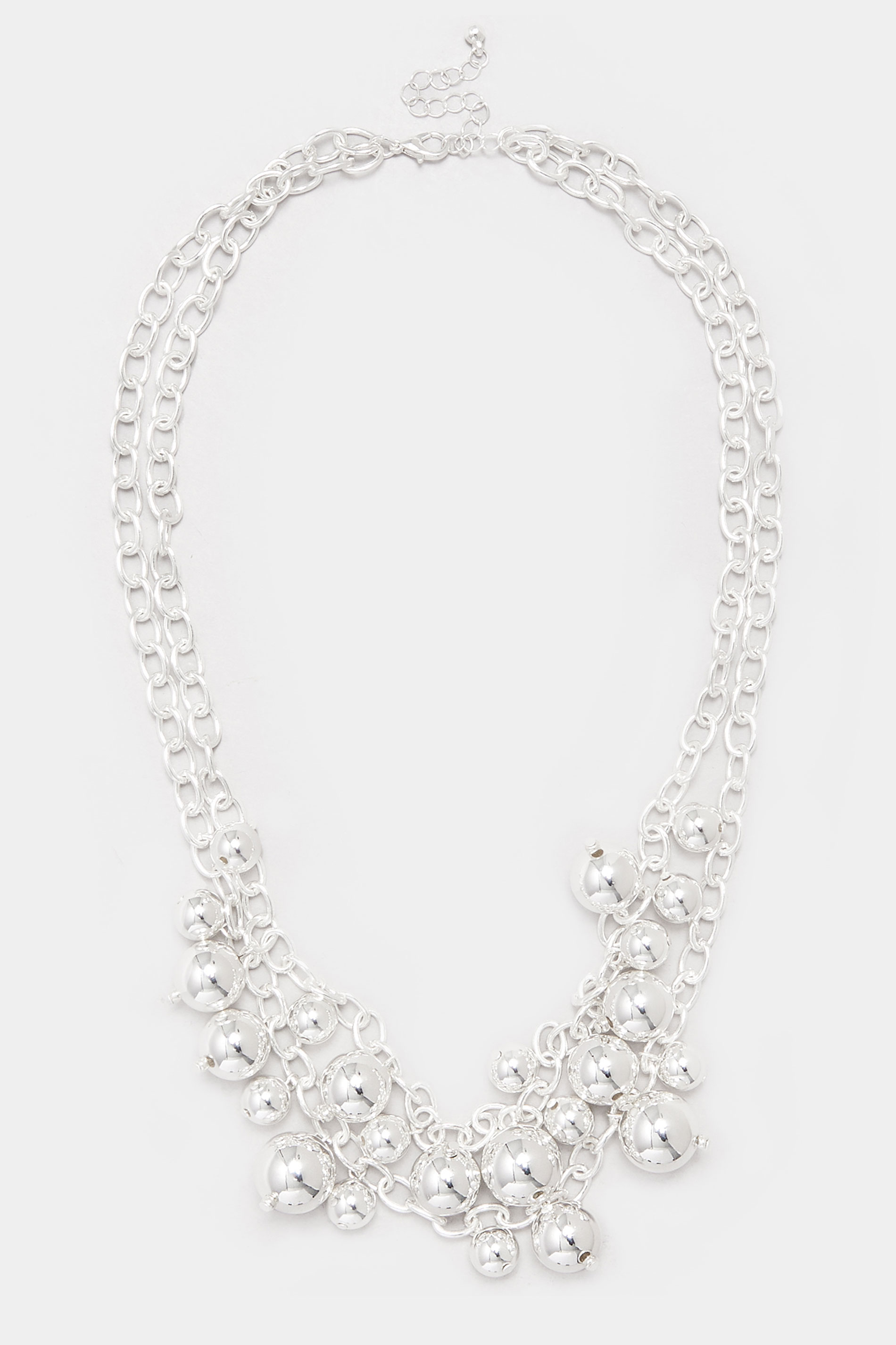 Silver Tone Multi Beaded Necklace | Yours Clothing 2