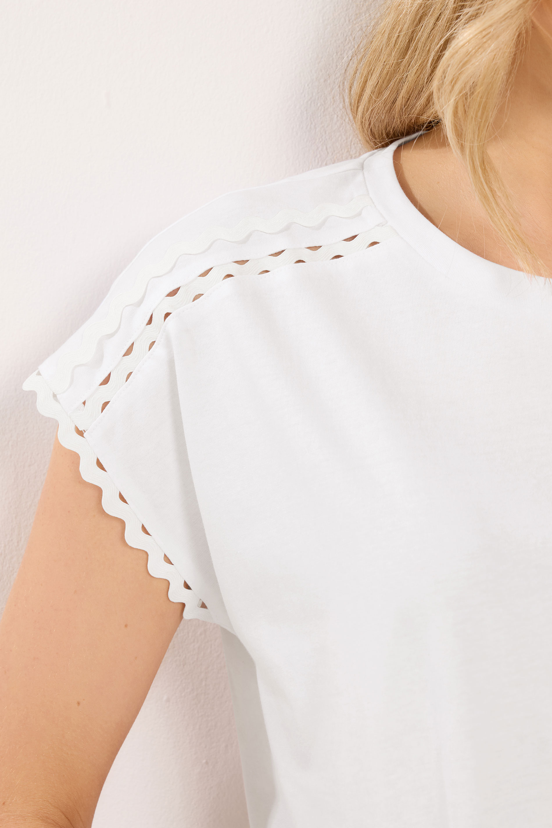 LTS Tall Women's White Swirl Hem Cotton T-Shirt | Long Tall Sally 5