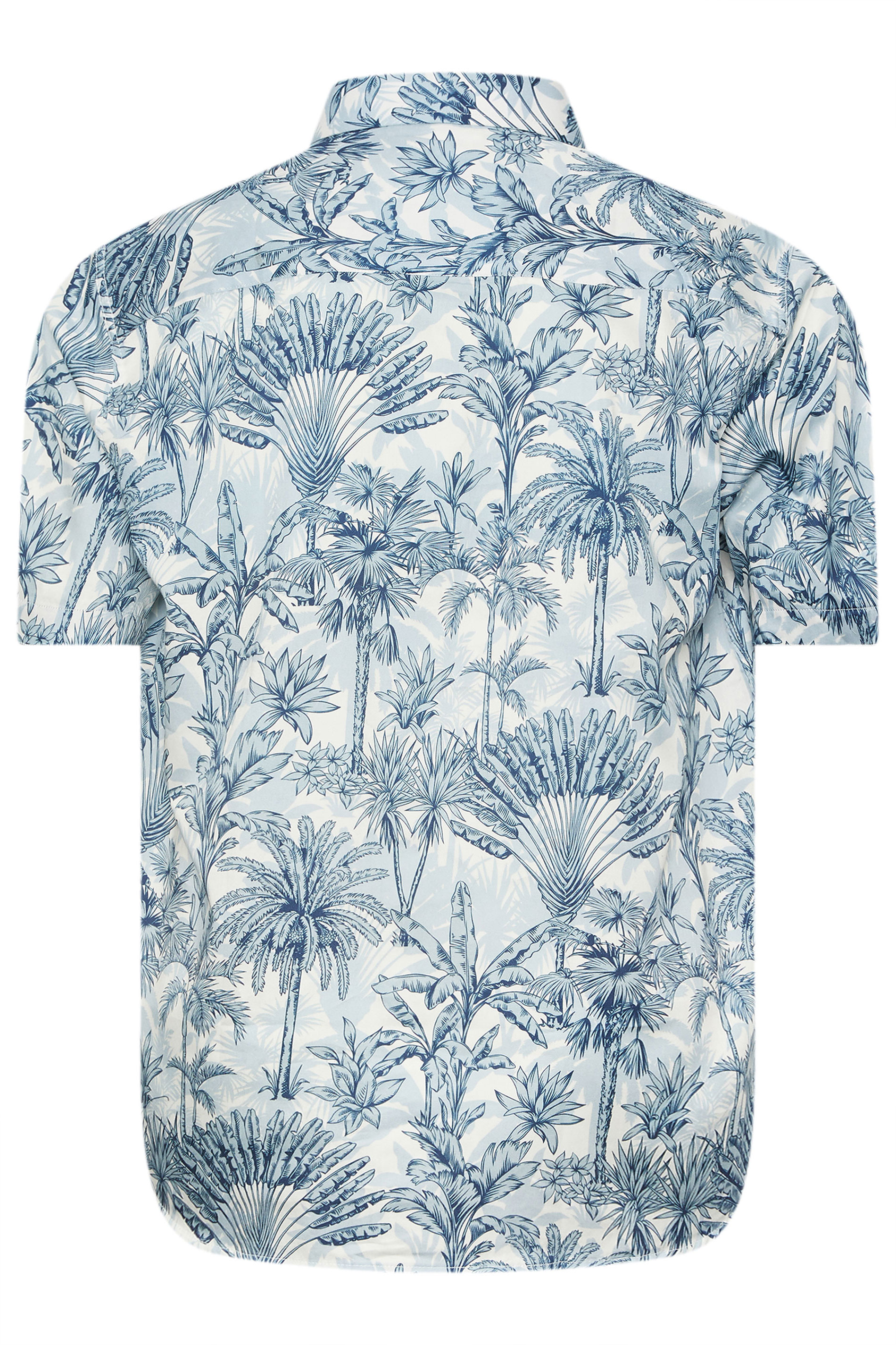 KAM Big & Tall Blue Palm Tree Print Shirt | BadRhino 5