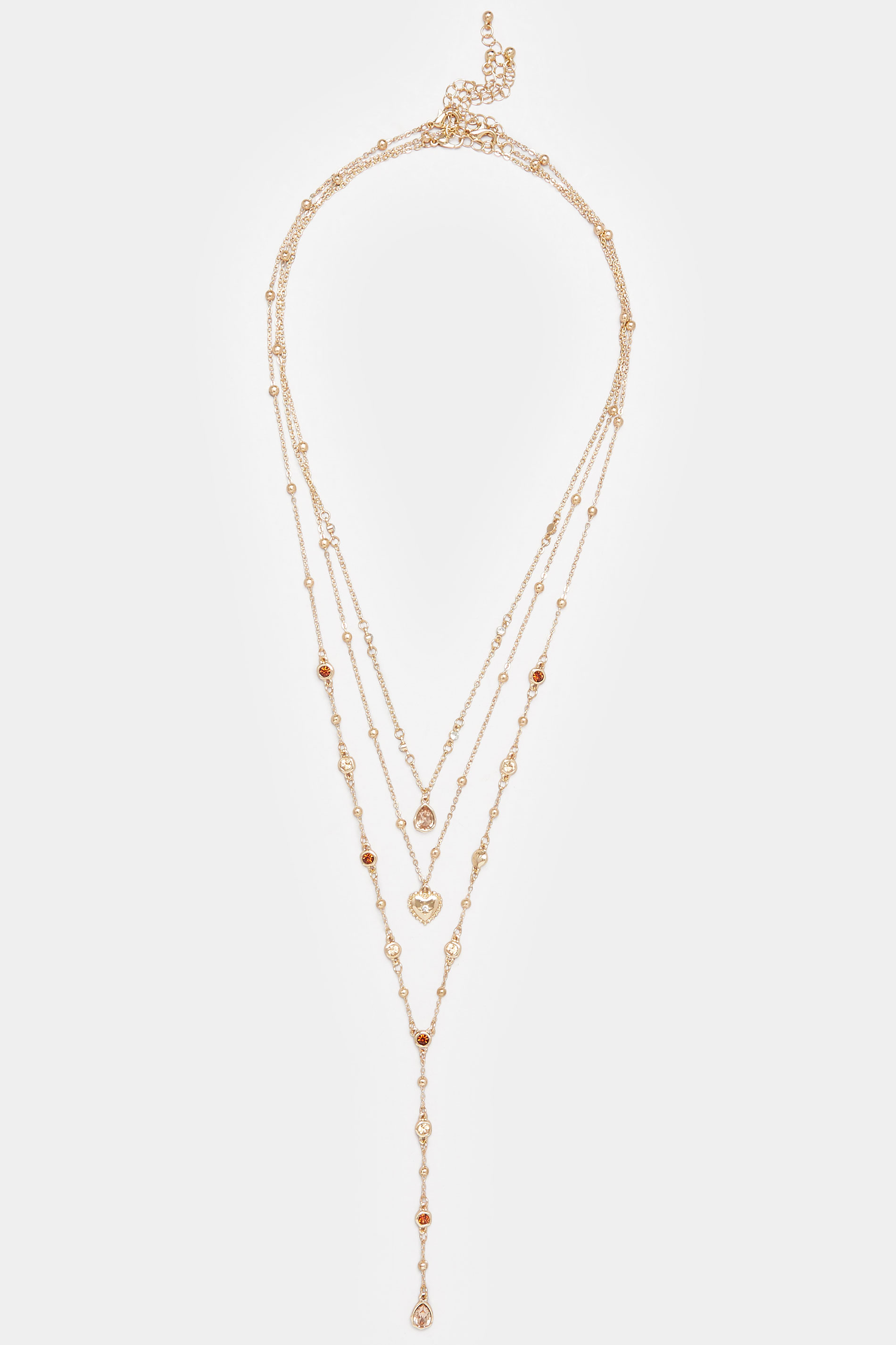 3 PACK Gold Tone Pendant Necklace | Yours Clothing 2