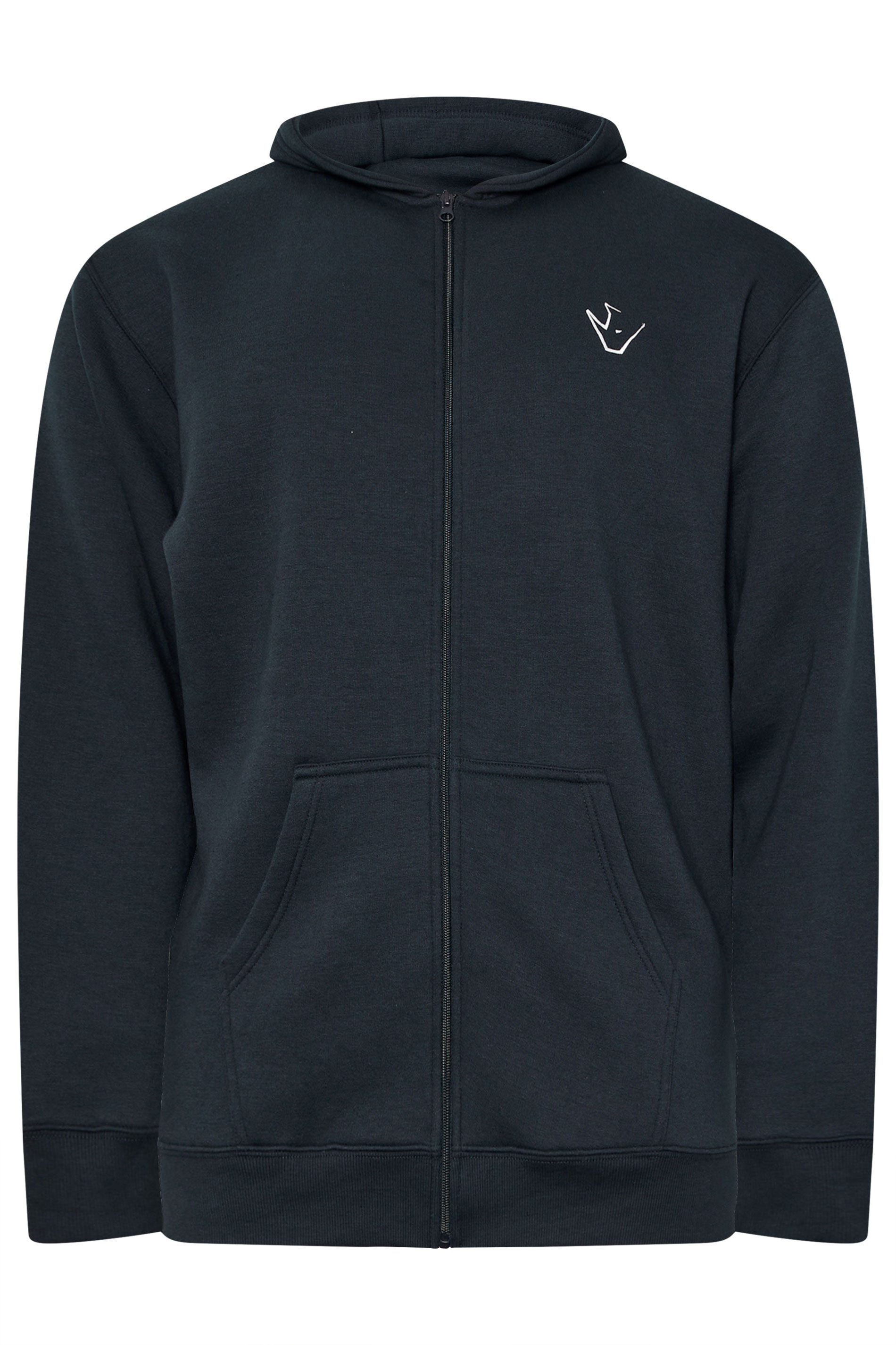 IronRhino Big & Tall Navy Blue 'Rest Day' Zip Through Hoodie | BadRhino 8