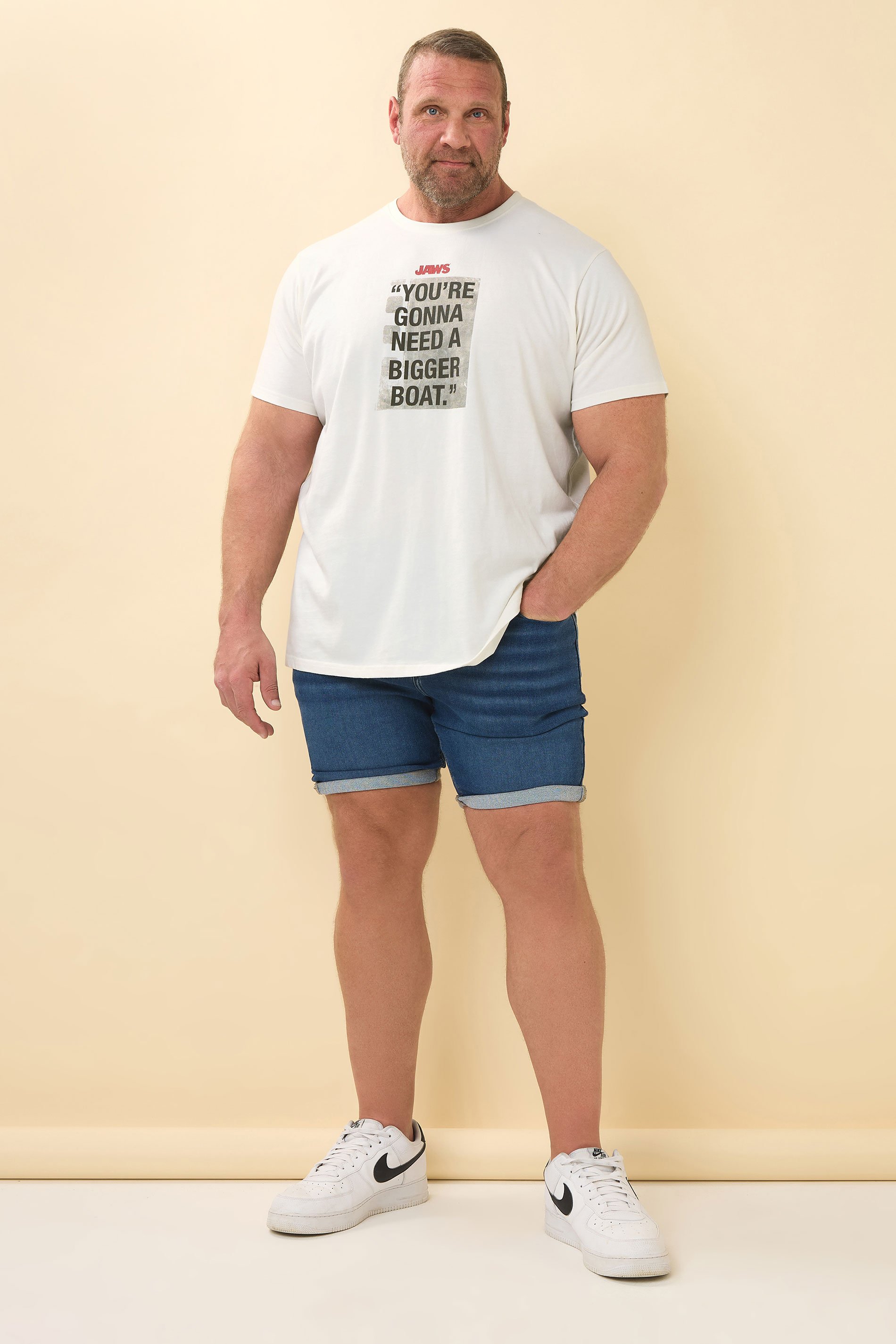 BadRhino Big & Tall Off White Jaws T-Shirt | BadRhino 2