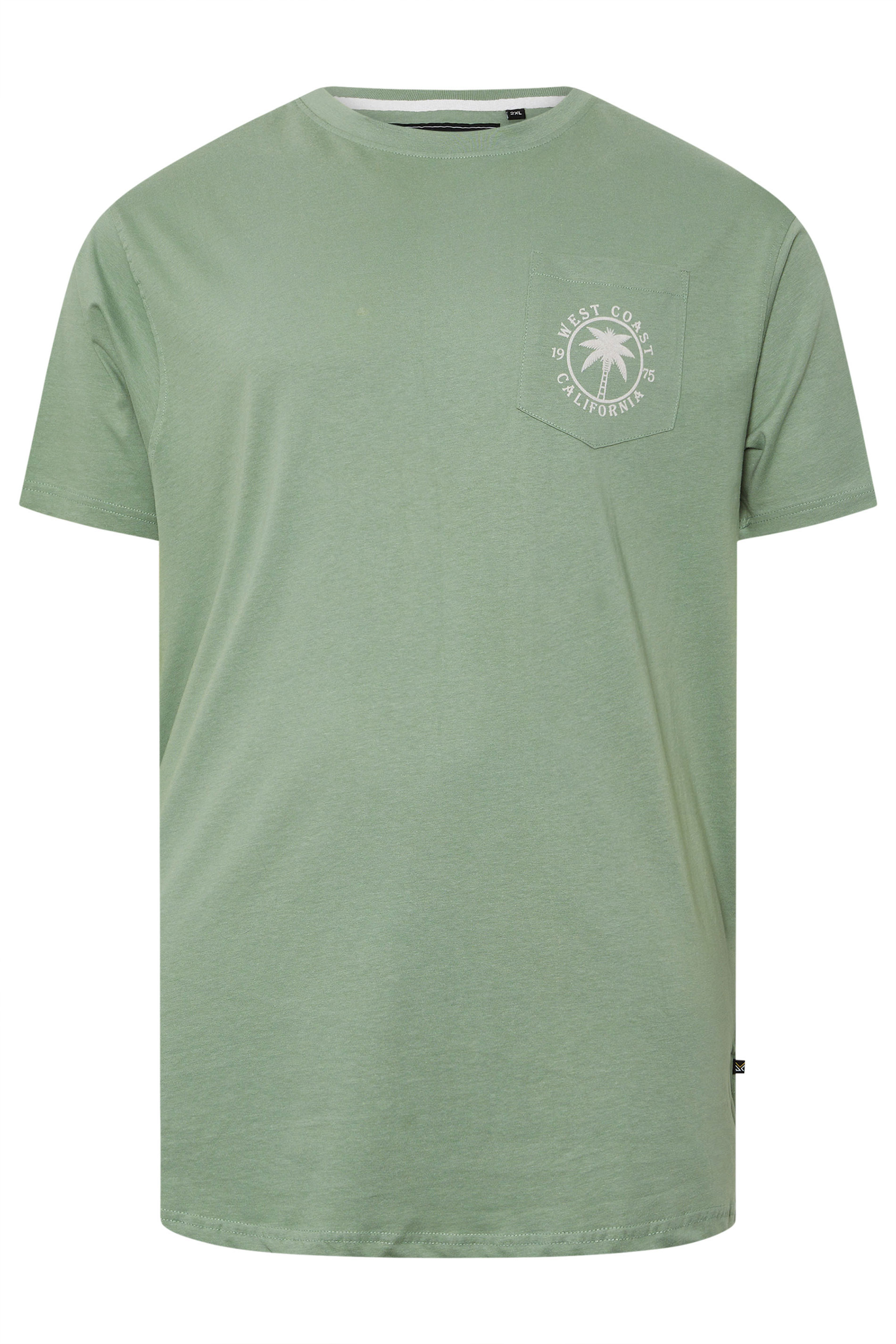 KAM Big & Tall Sage Green 'Pasadena' Reverse T-Shirt | BadRhino 3