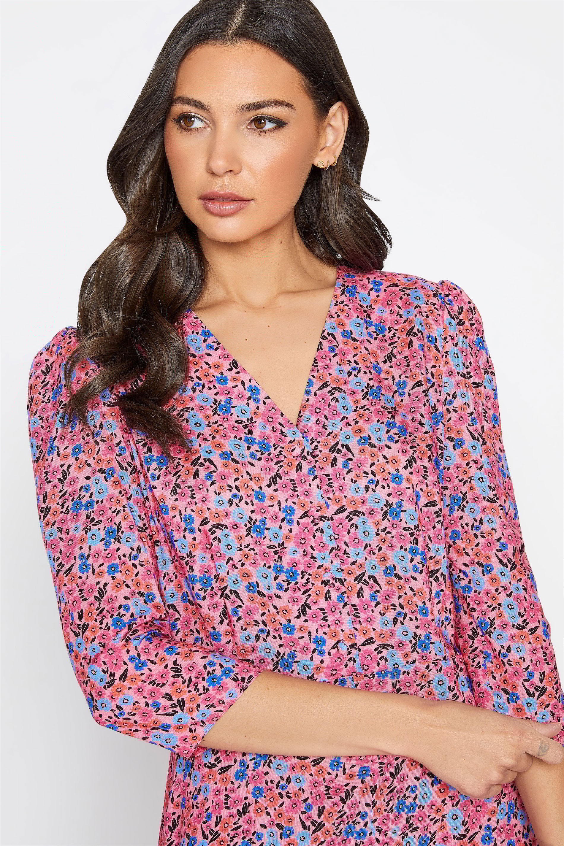 Tall Women's LTS Pink Ditsy Floral Tea Dress | Long Tall Sally 4