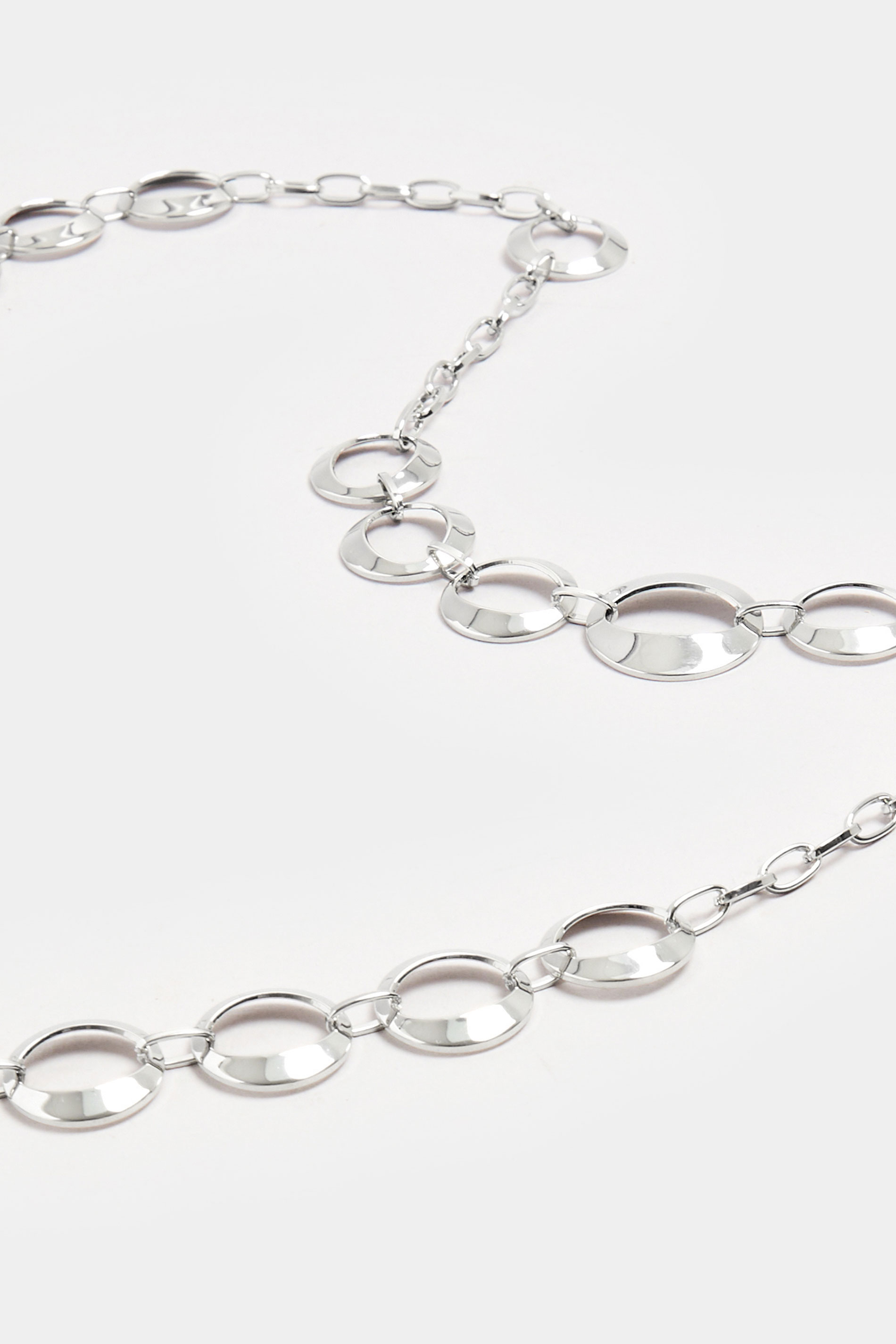 Silver Tone Circular Longline Necklace | Yours Clothing 3