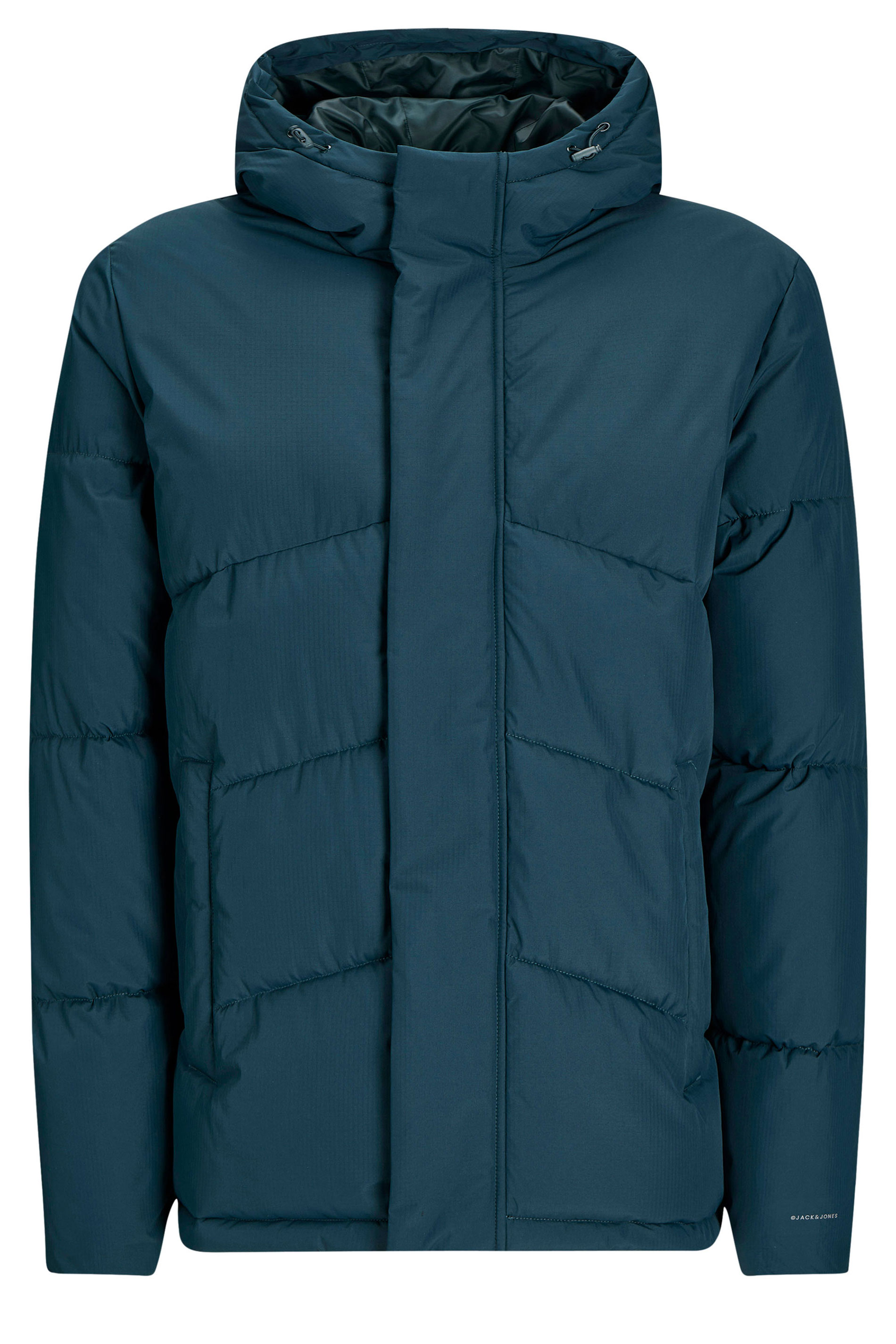JACK & JONES Big & Tall Dark Blue Hooded Puffer Jacket | BadRhino 2