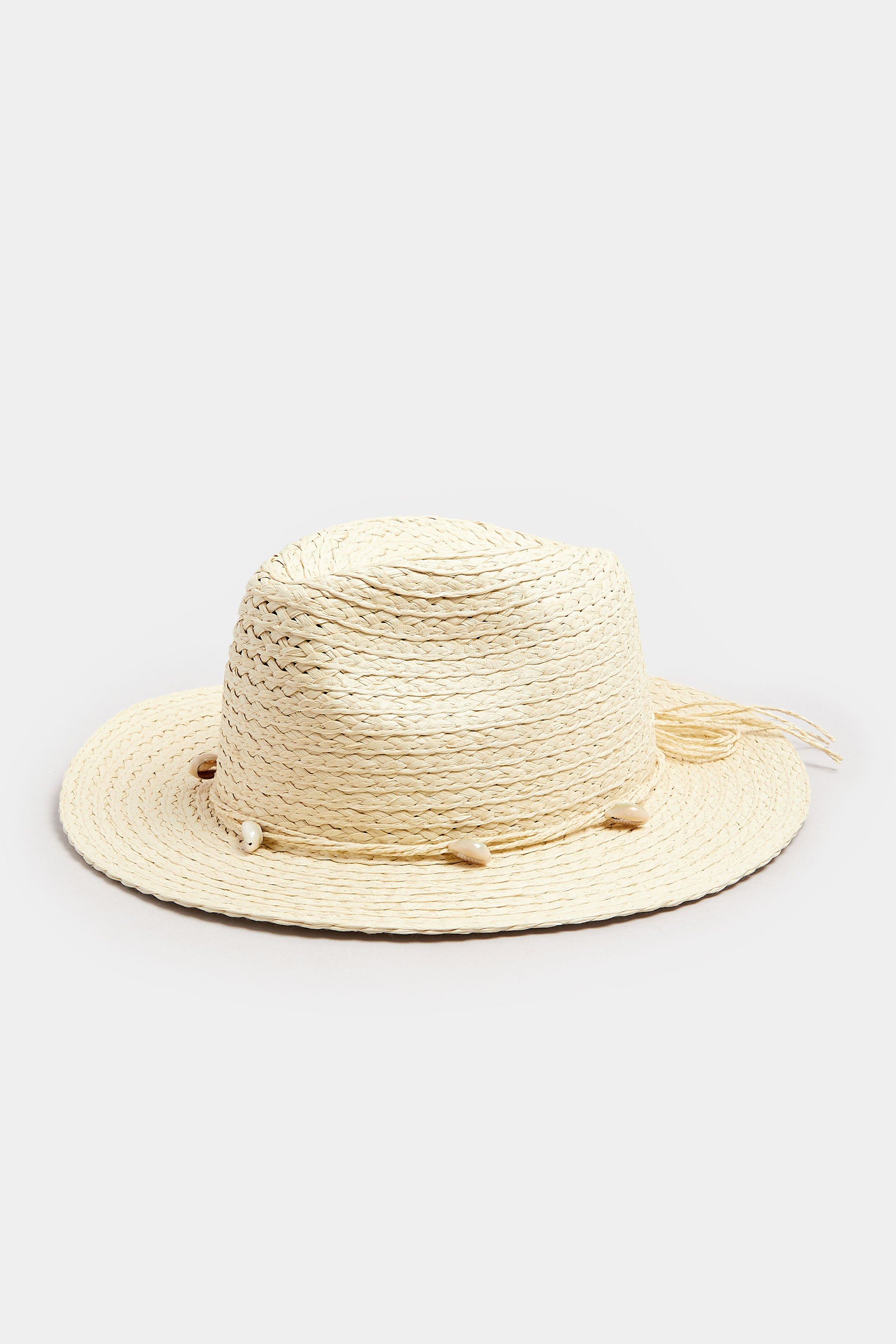 Ivory White Shell Detail Straw Hat | Yours Clothing 2
