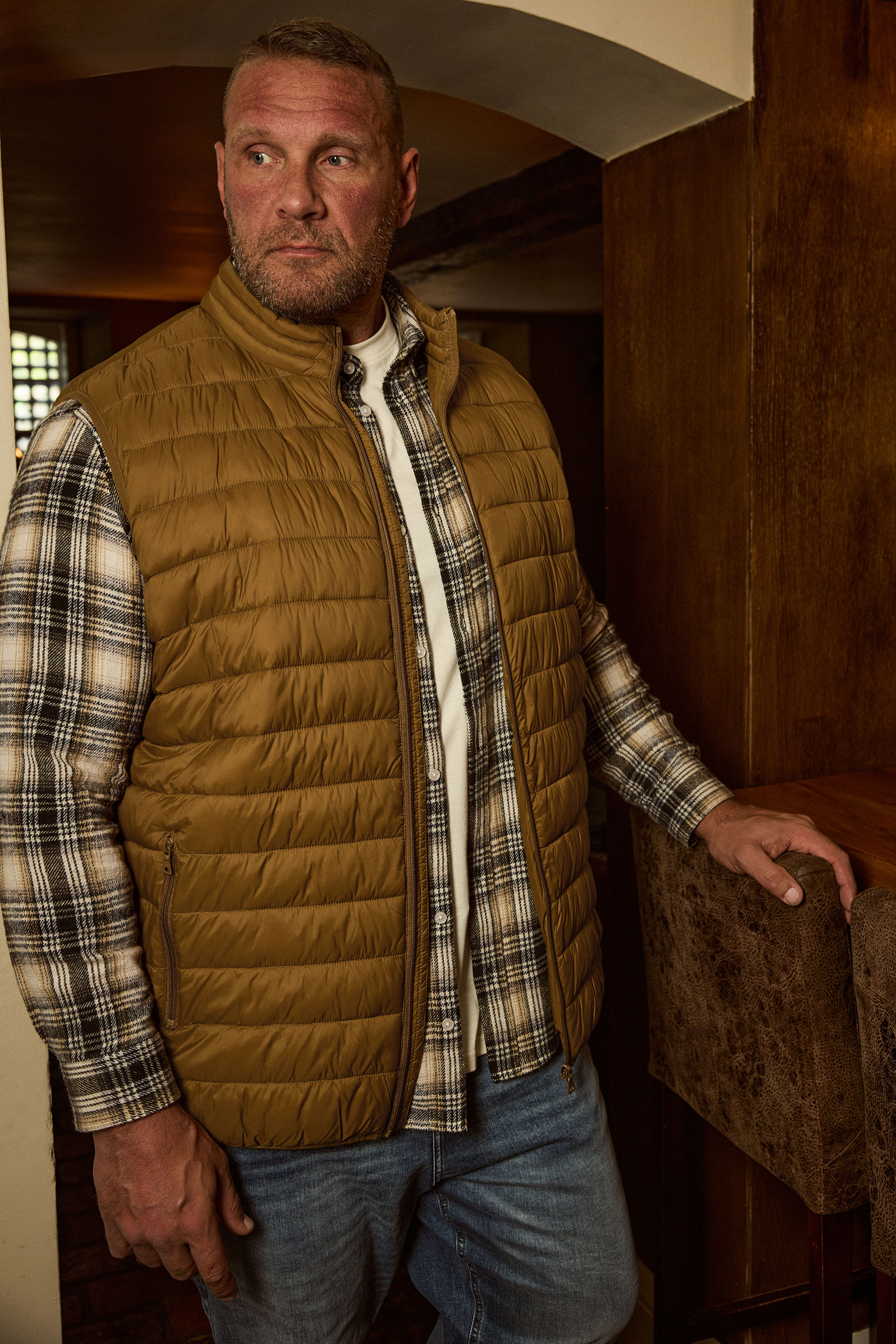BadRhino Big & Tall Brown Puffer Gilet | BadRhino 1