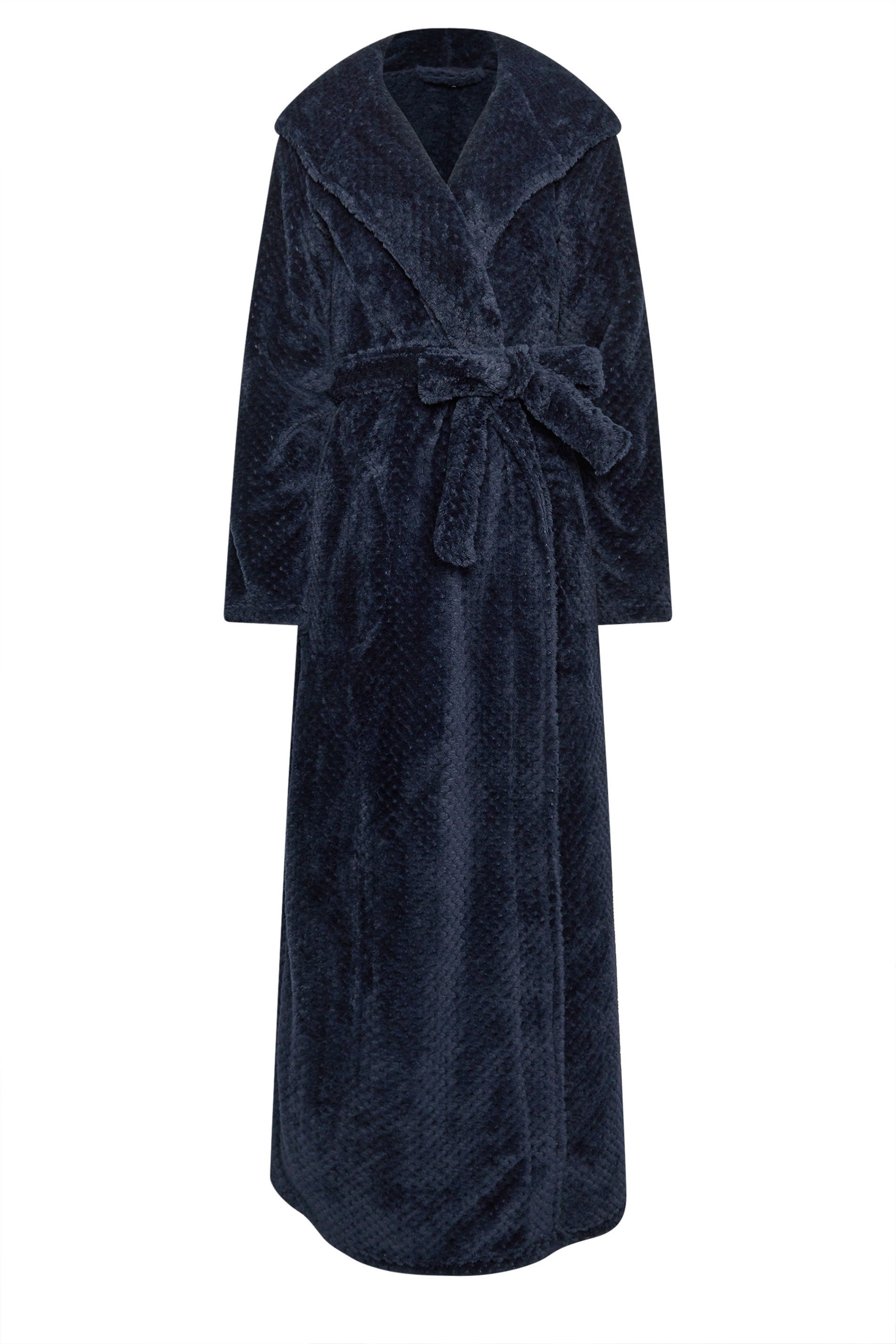 LTS Tall Navy Blue Waffle Maxi Dressing Gown | Long Tall Sally 5