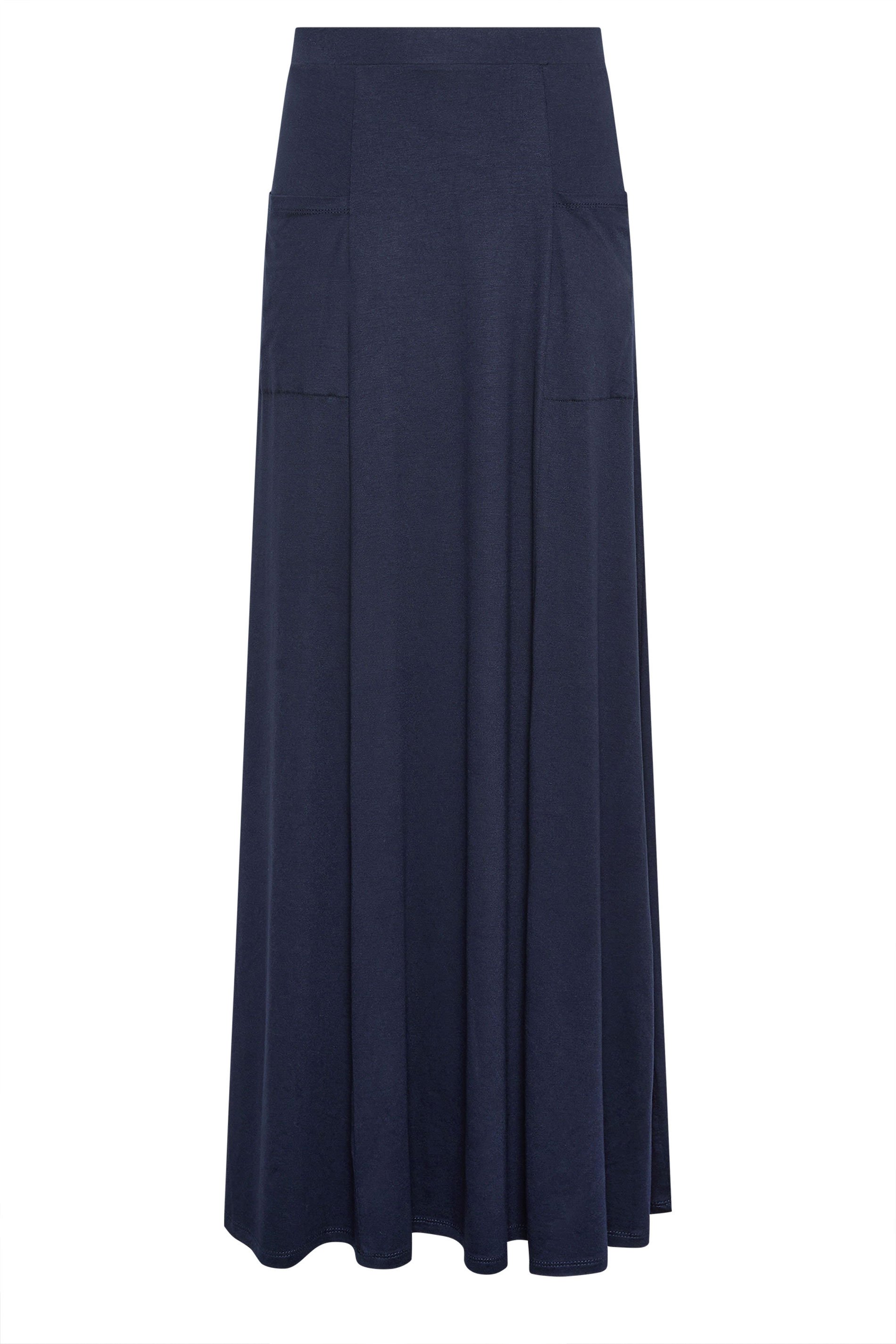 LTS Tall Womens Navy Blue Fit & Flare Maxi Skirt | Long Tall Sally