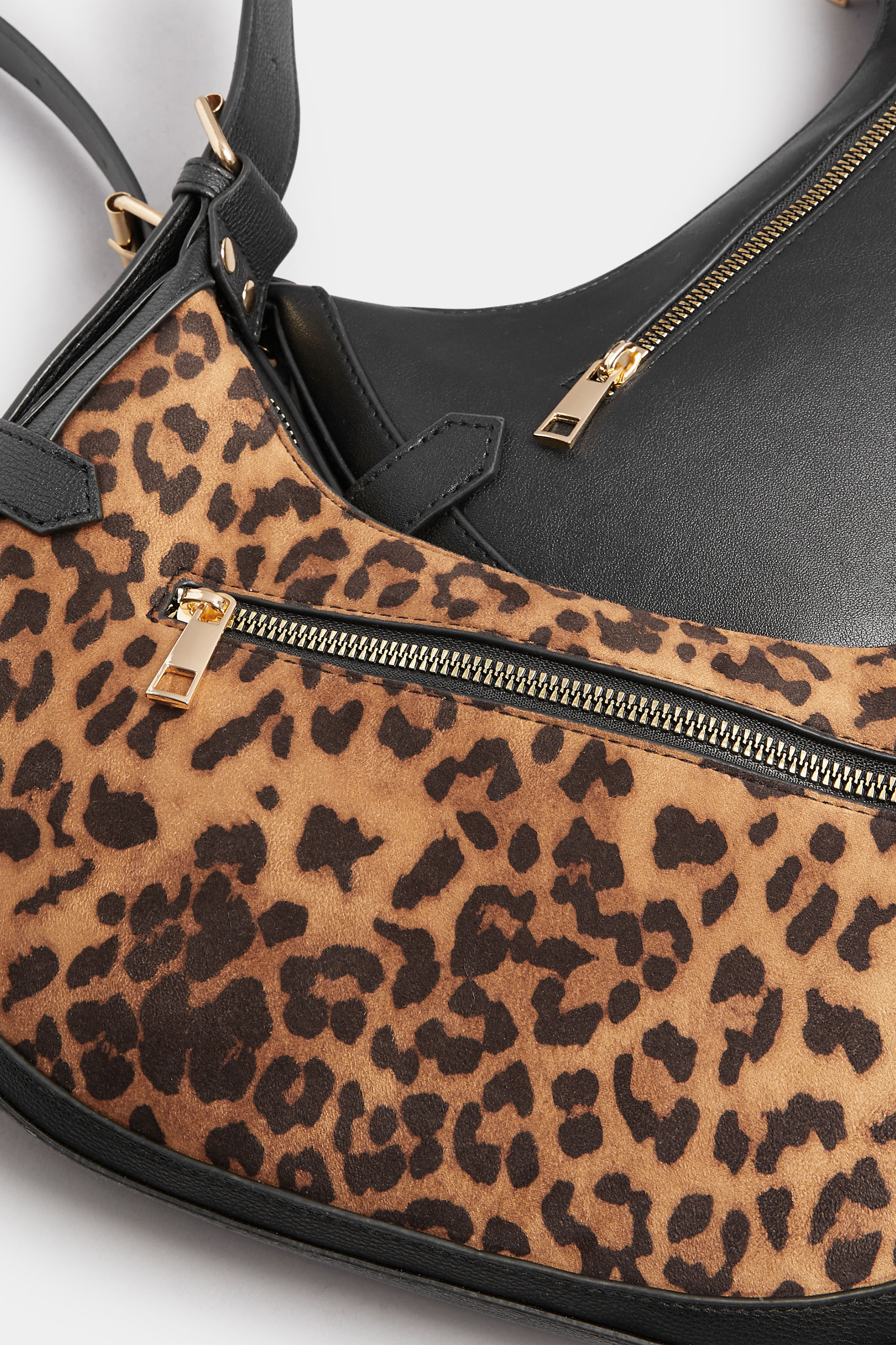 Brown Faux Suede Leopard Buckle Shoulder Bag | Yours Clothing 5