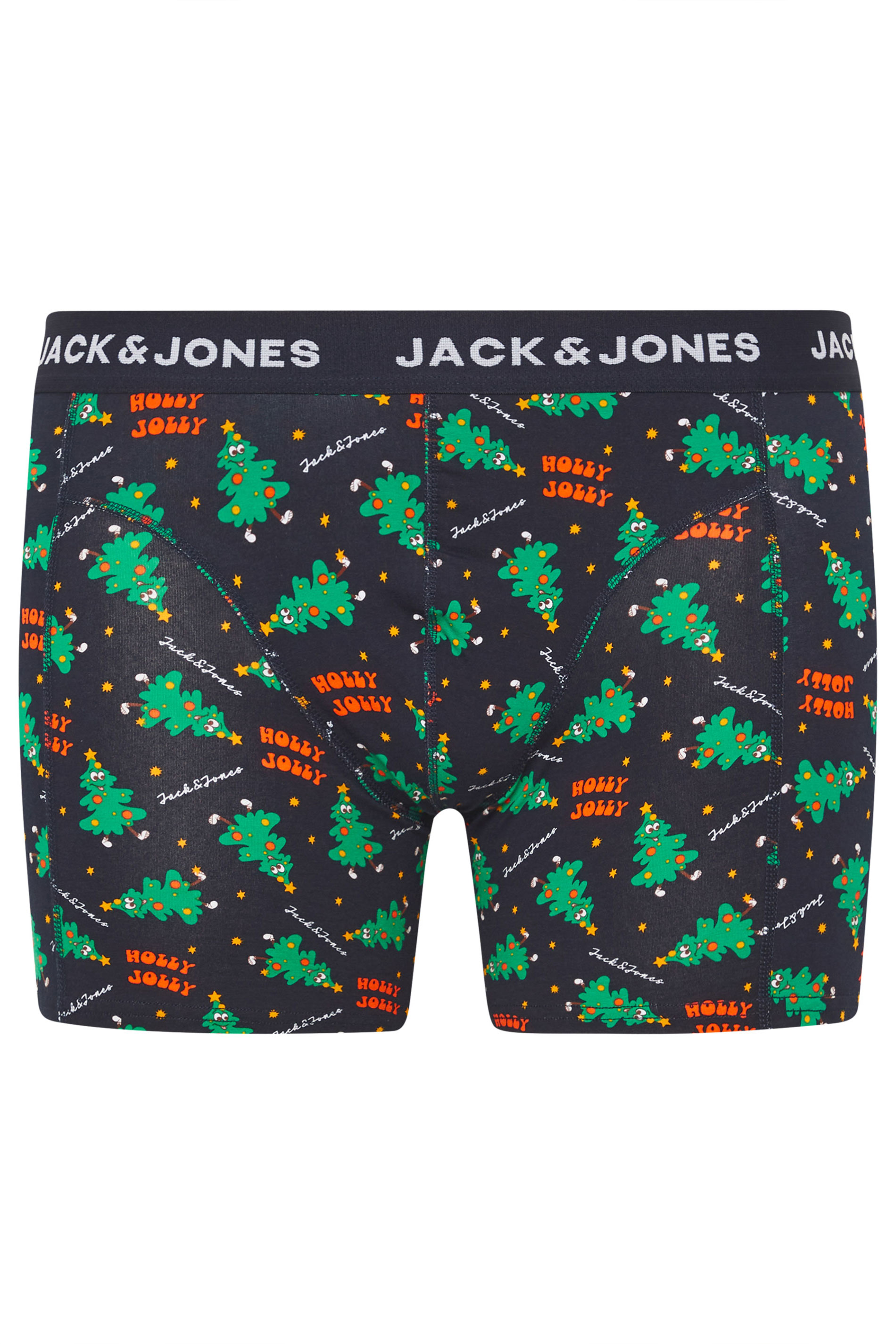 JACK & JONES 3 PACK Black 'Holly Jolly' Boxers | BadRhino 5