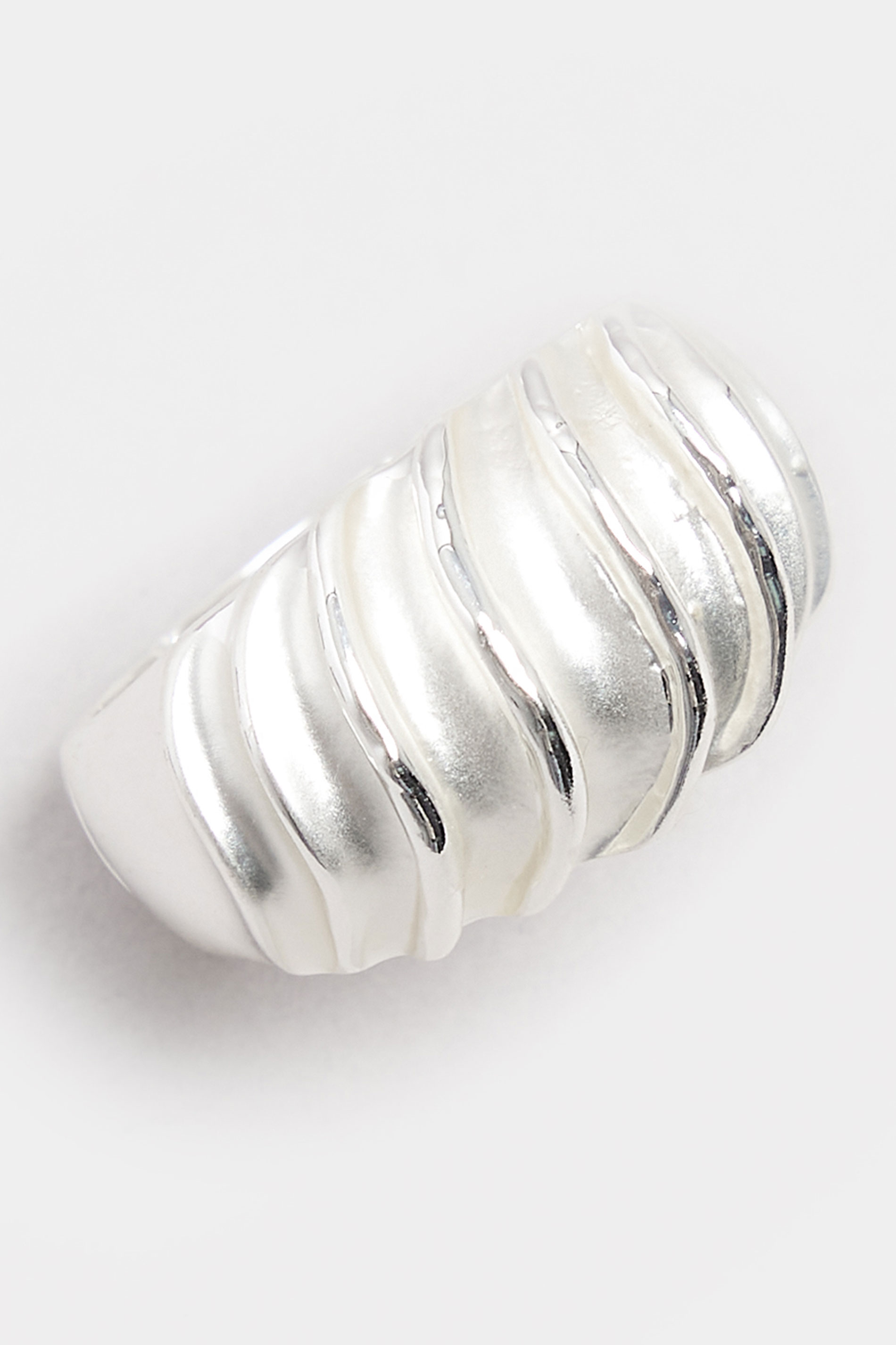 Silver Tone Wave Stretch Ring | Yours Clothing 3