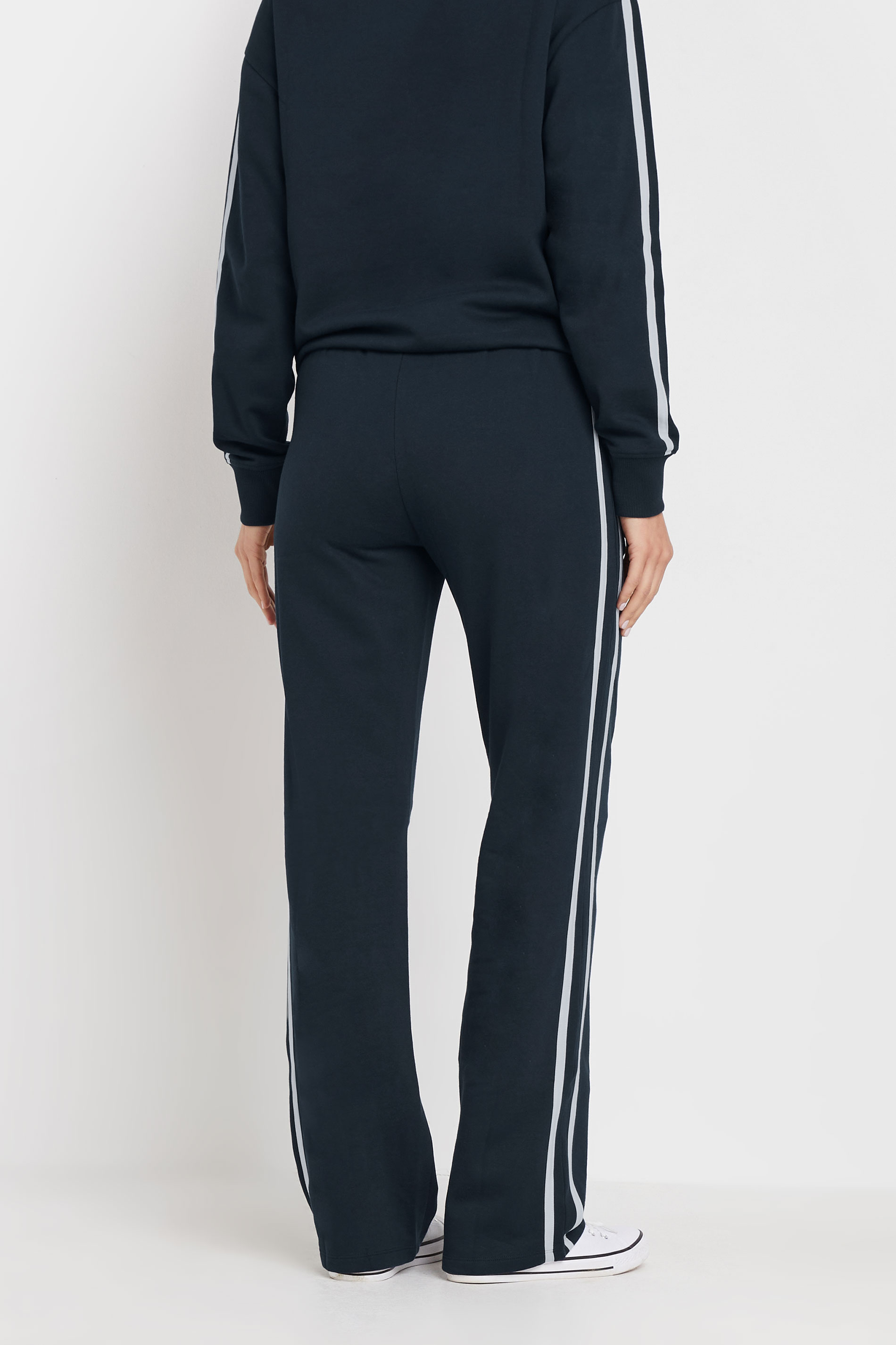 LTS Tall Navy Blue Side Stripe Straight Leg Joggers | Long Tall Sally 4
