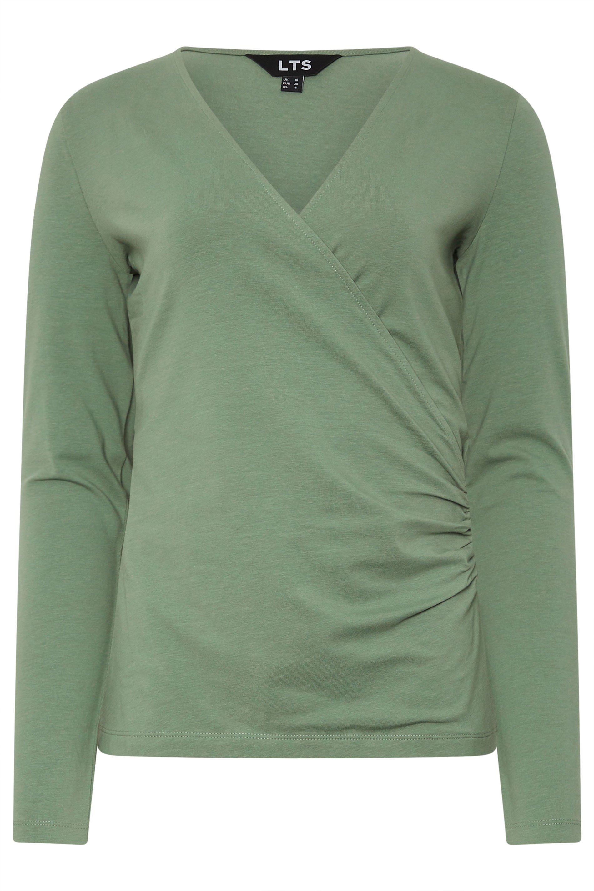 LTS Tall 2 PACK Sage Green & Pink Wrap Tops | Long Tall Sally 8