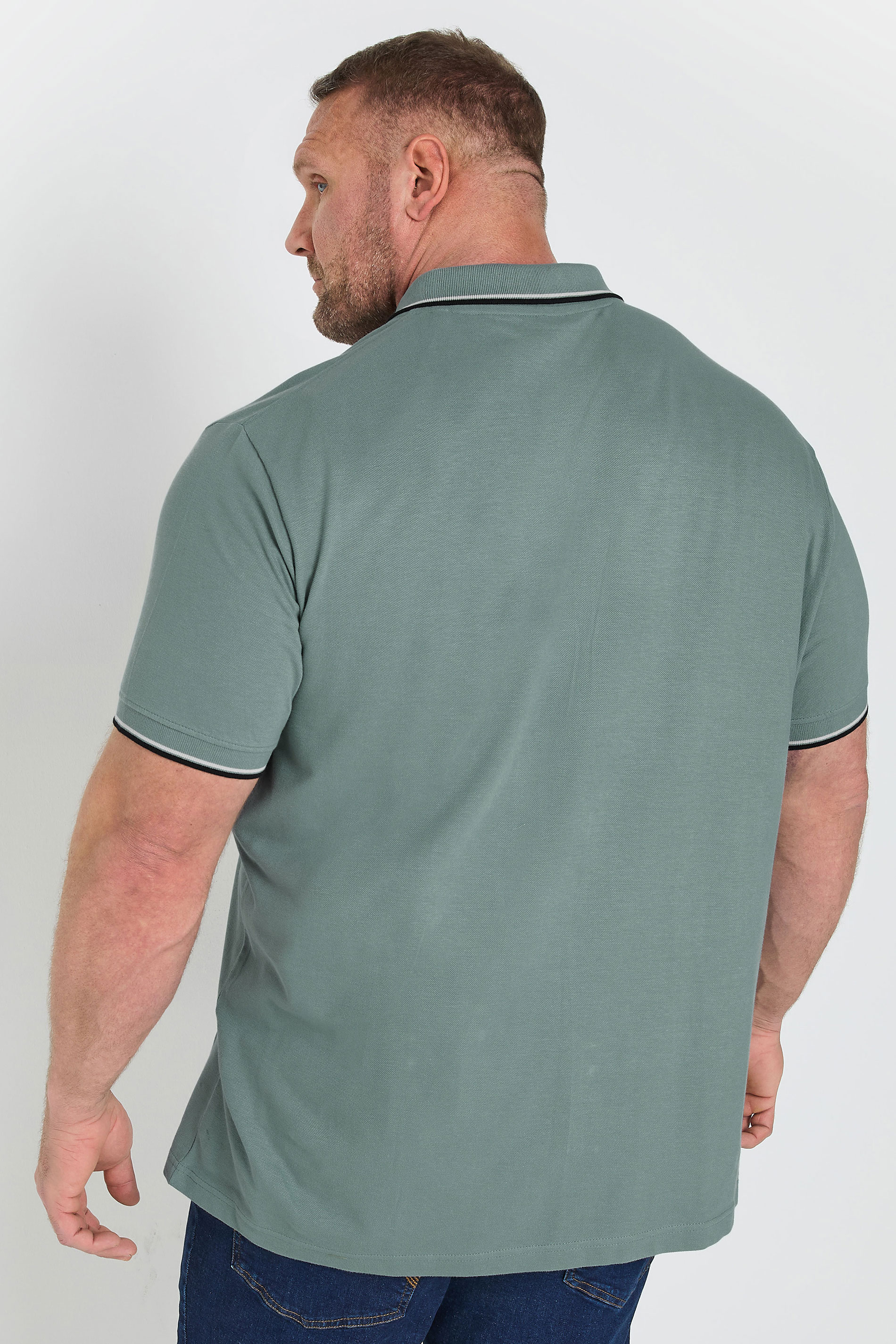 BadRhino Big & Tall 2 PACK Green and Natural Brown Tipped Polo | BadRhino 4