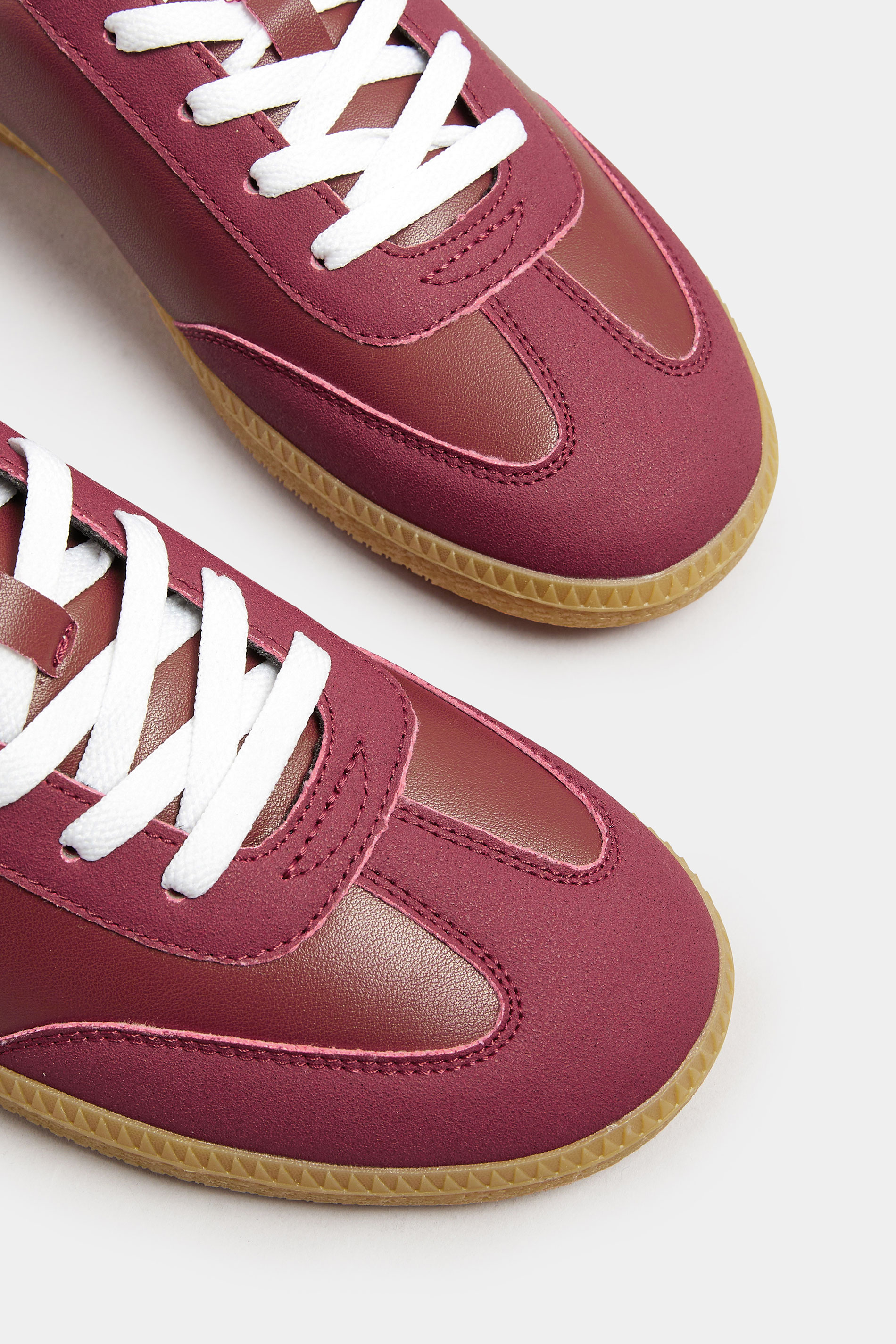 LTS Burgundy Red Retro Gum Sole Trainer In Standard Fit | Long Tall Sally 5