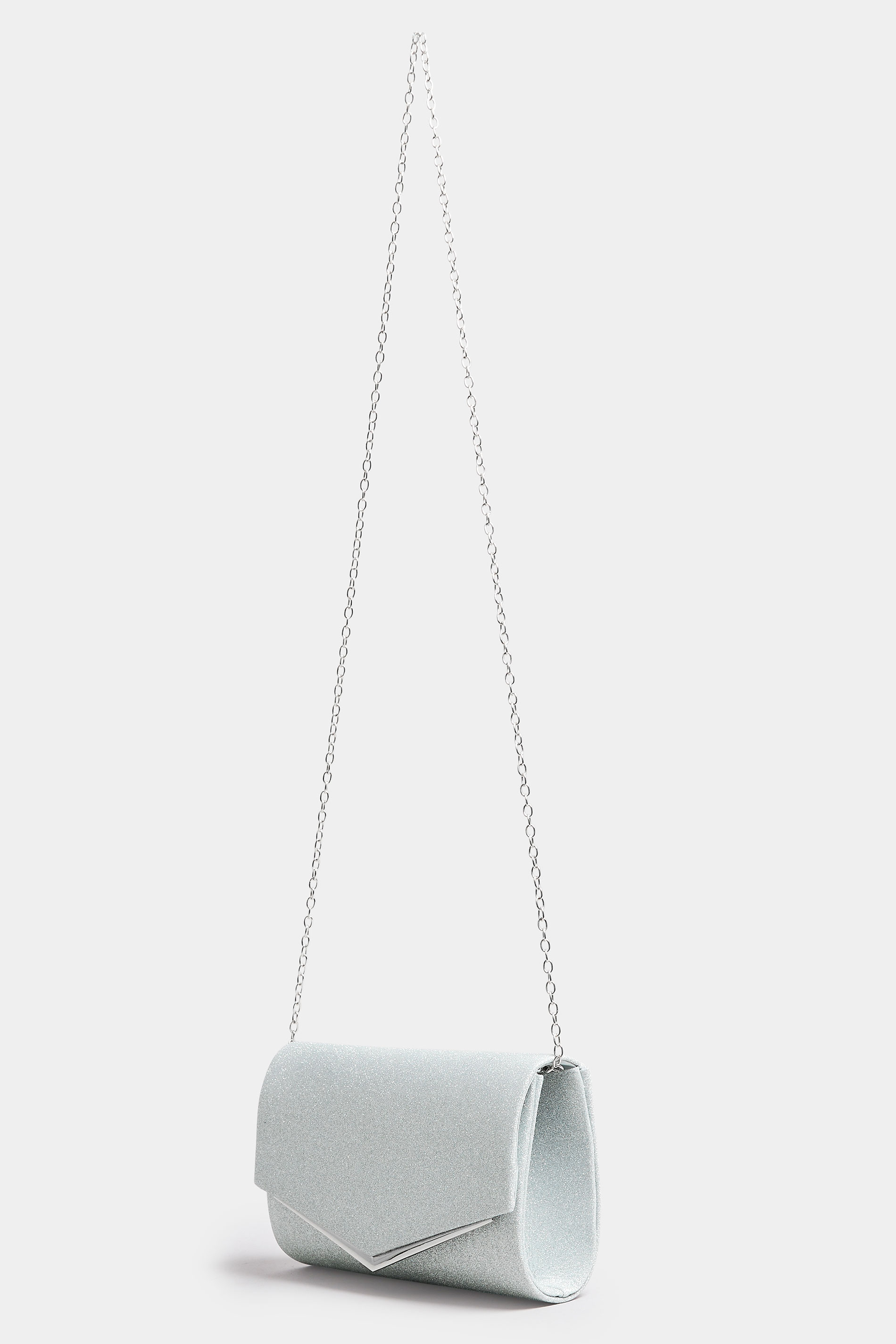 Silver Glitter Clutch Bag 4