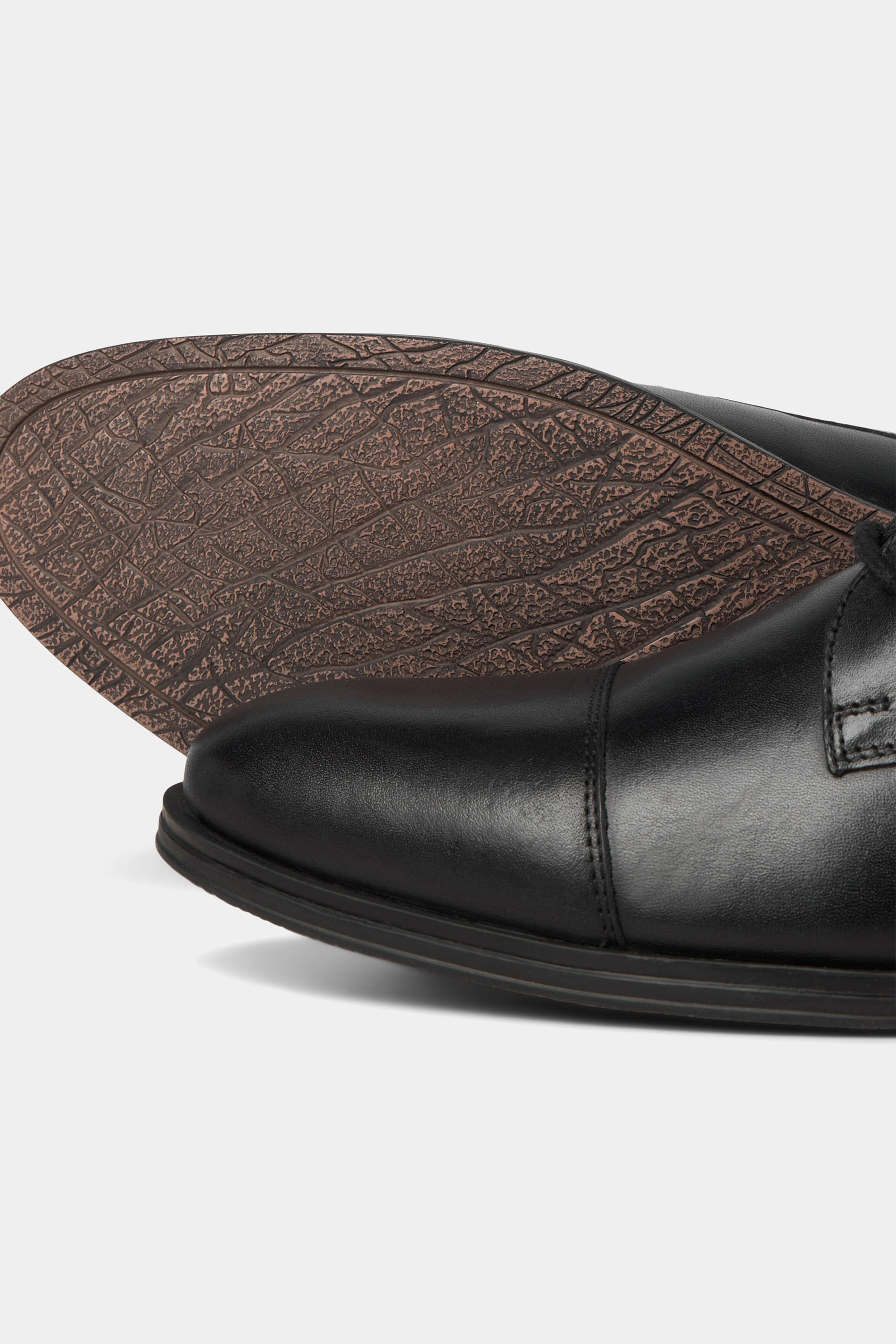 JACK & JONES Big & Tall Grey Leather Derby Shoes | BadRhino 4