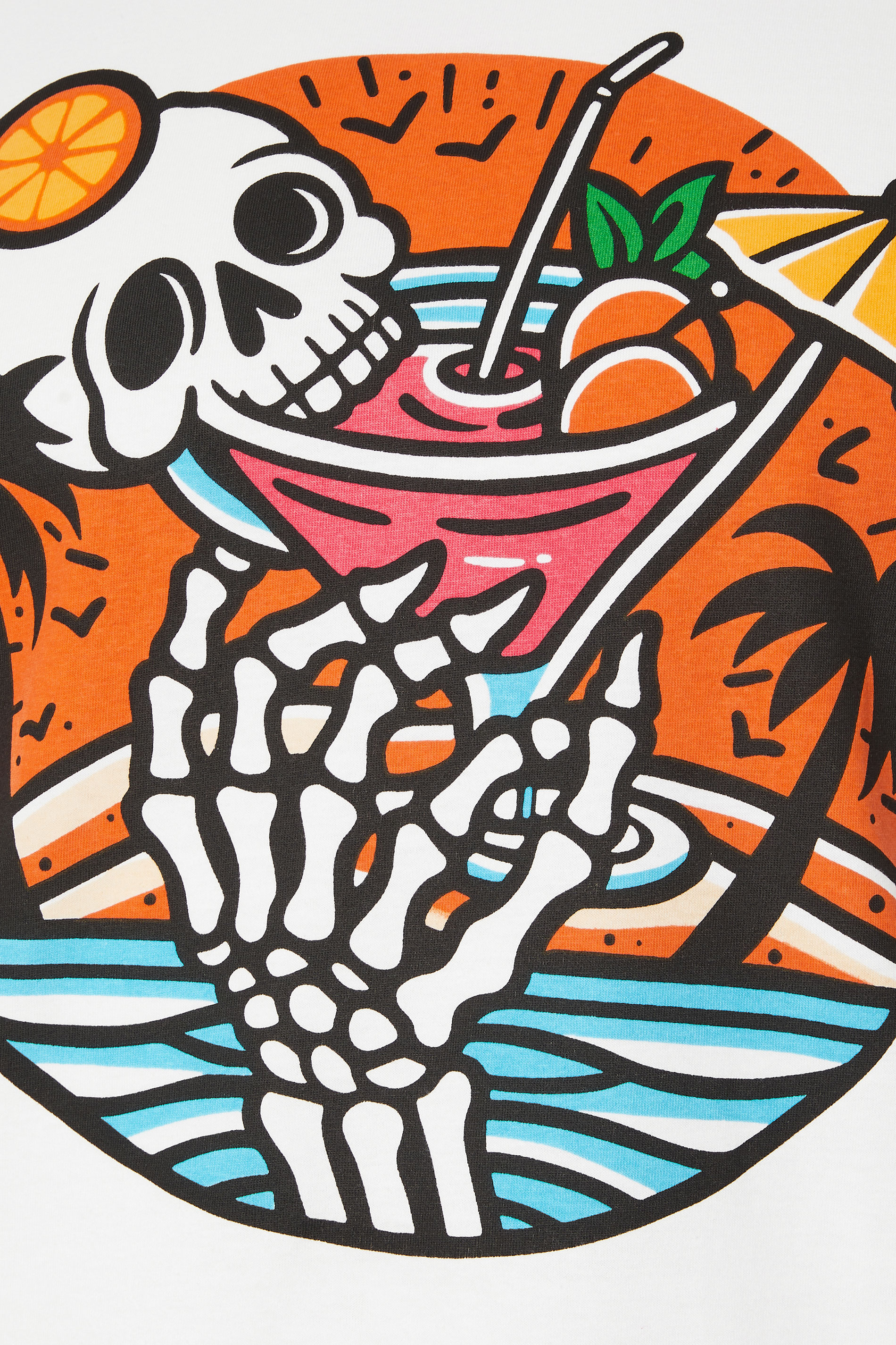 BadRhino Big & Tall White Skull Cocktail Graphic T-Shirt | BadRhino 5