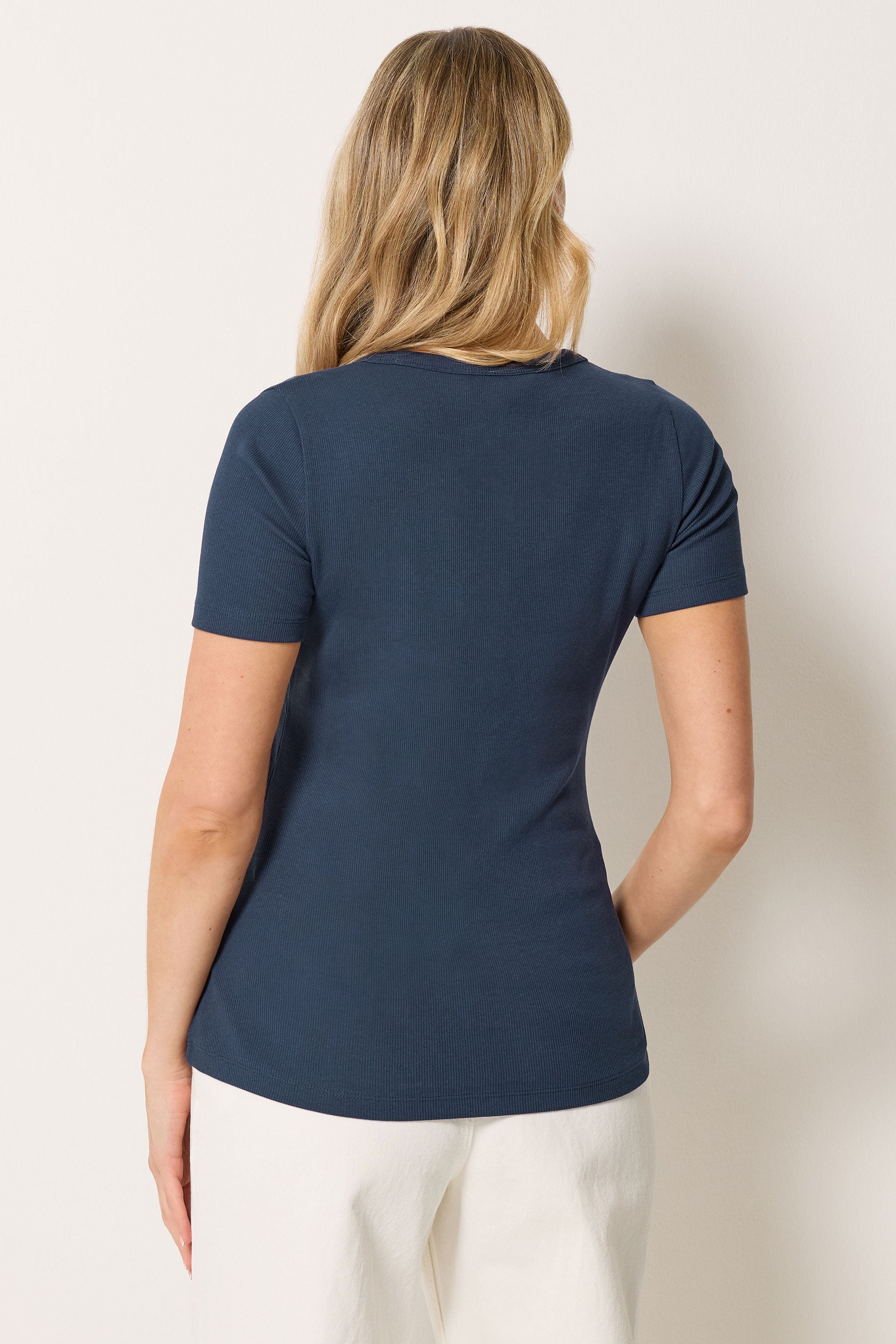 LTS Tall Women's Navy Blue Button T-Shirt | Long Tall Sally 2