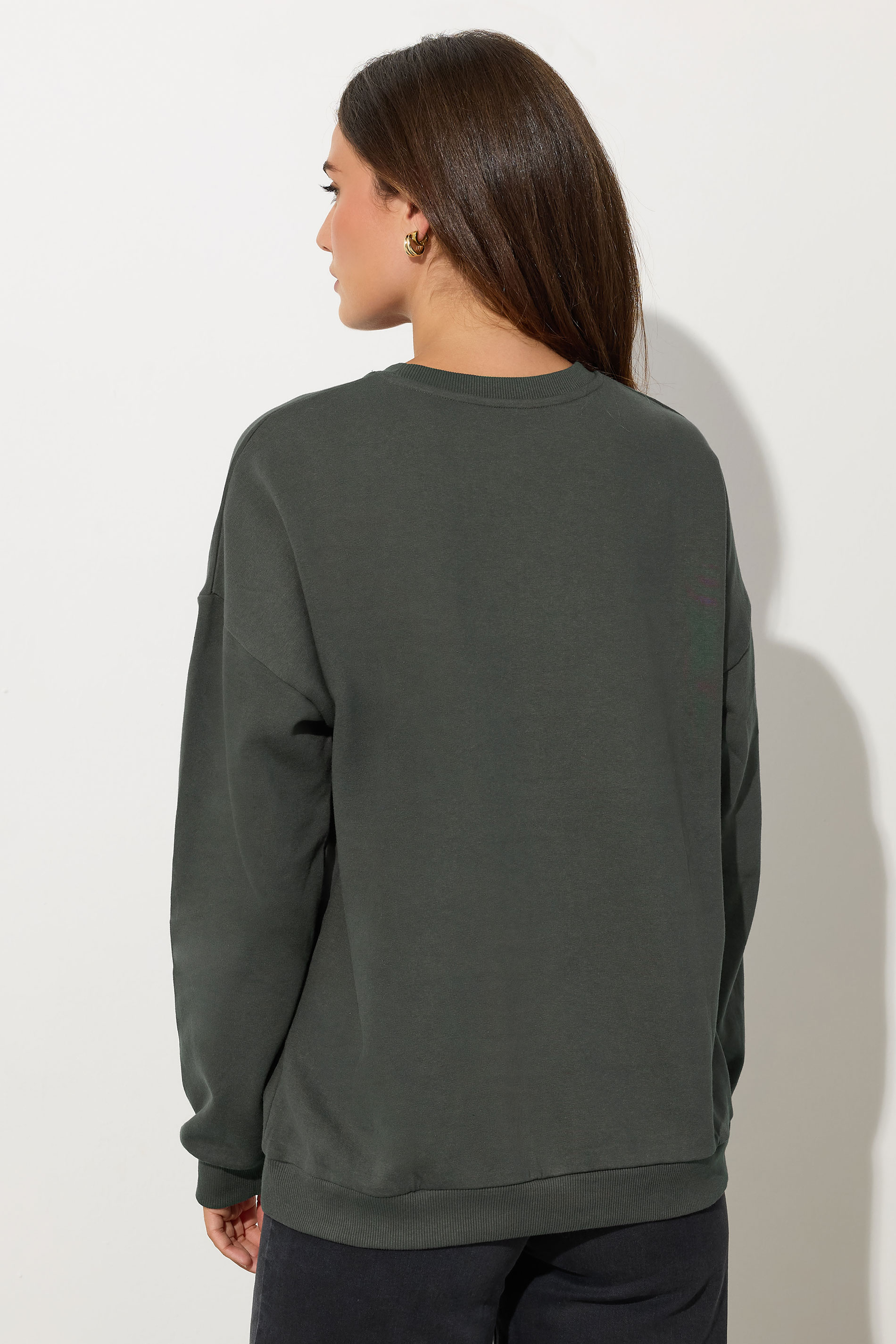 LTS Tall Charcoal Grey 'Michigan' Slogan Sweatshirt | Long Tall Sally 3