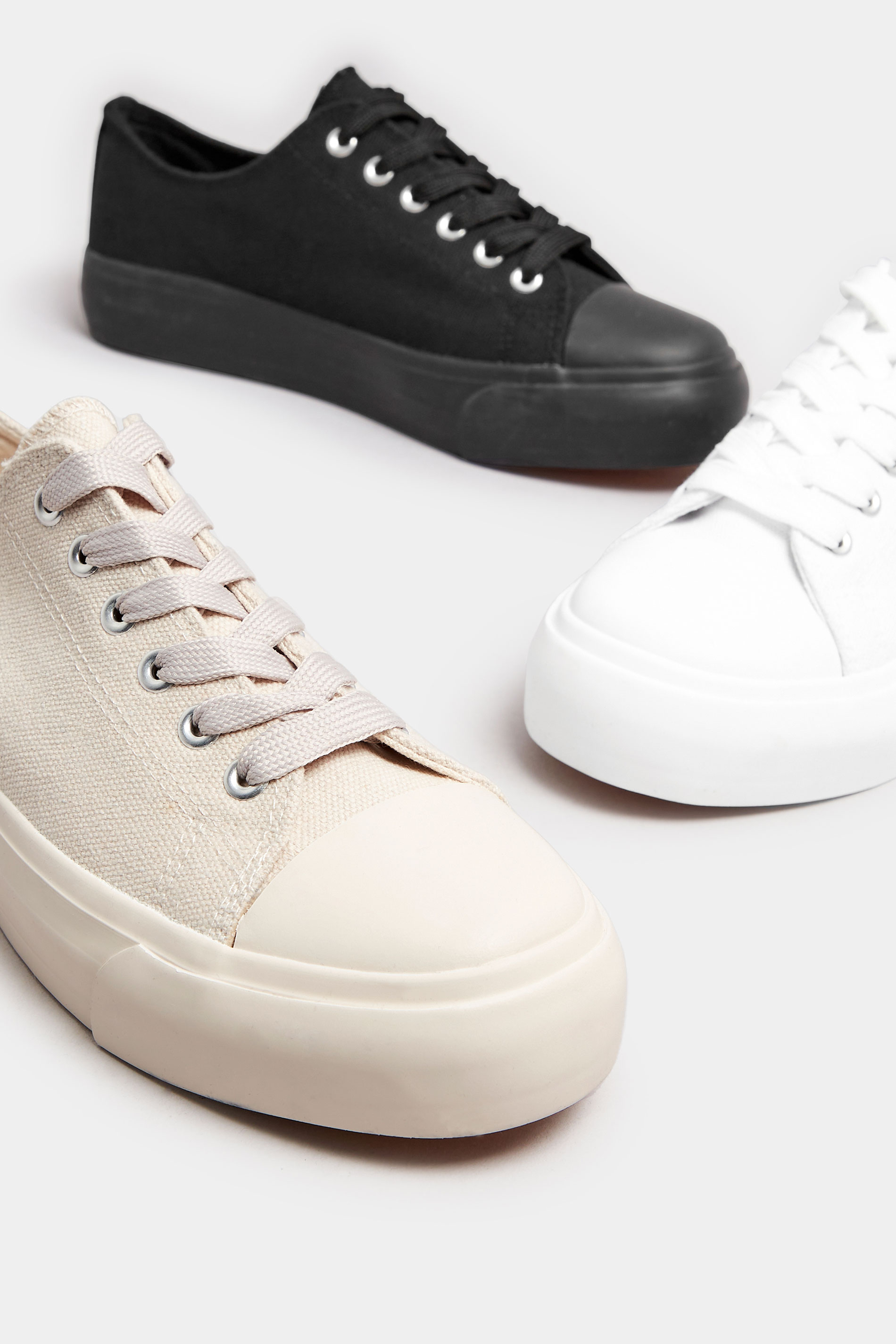 Natural Brown Canvas Trainers In Extra Wide EEE Fit | Yours Clothing 7
