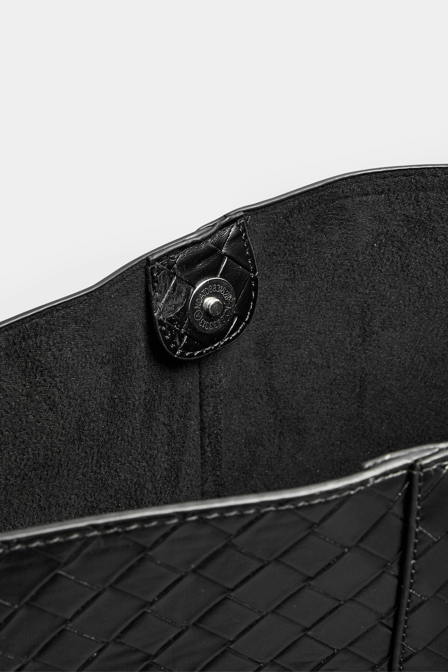 Black Faux Leather Woven Shoulder Bag | Yours Clothing 4