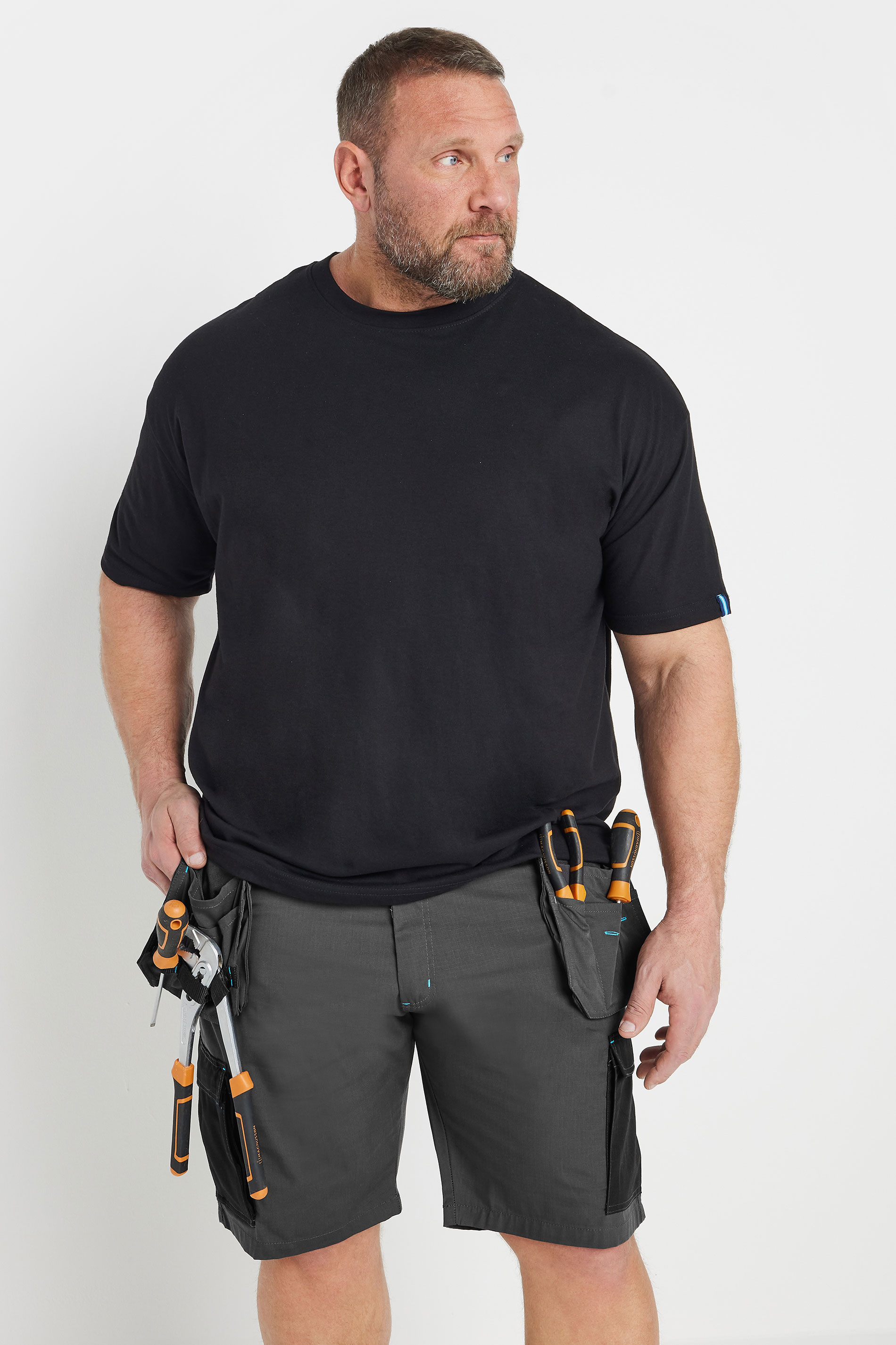 BadRhino Big & Tall Black Workwear Cargo Shorts | BadRhino 2