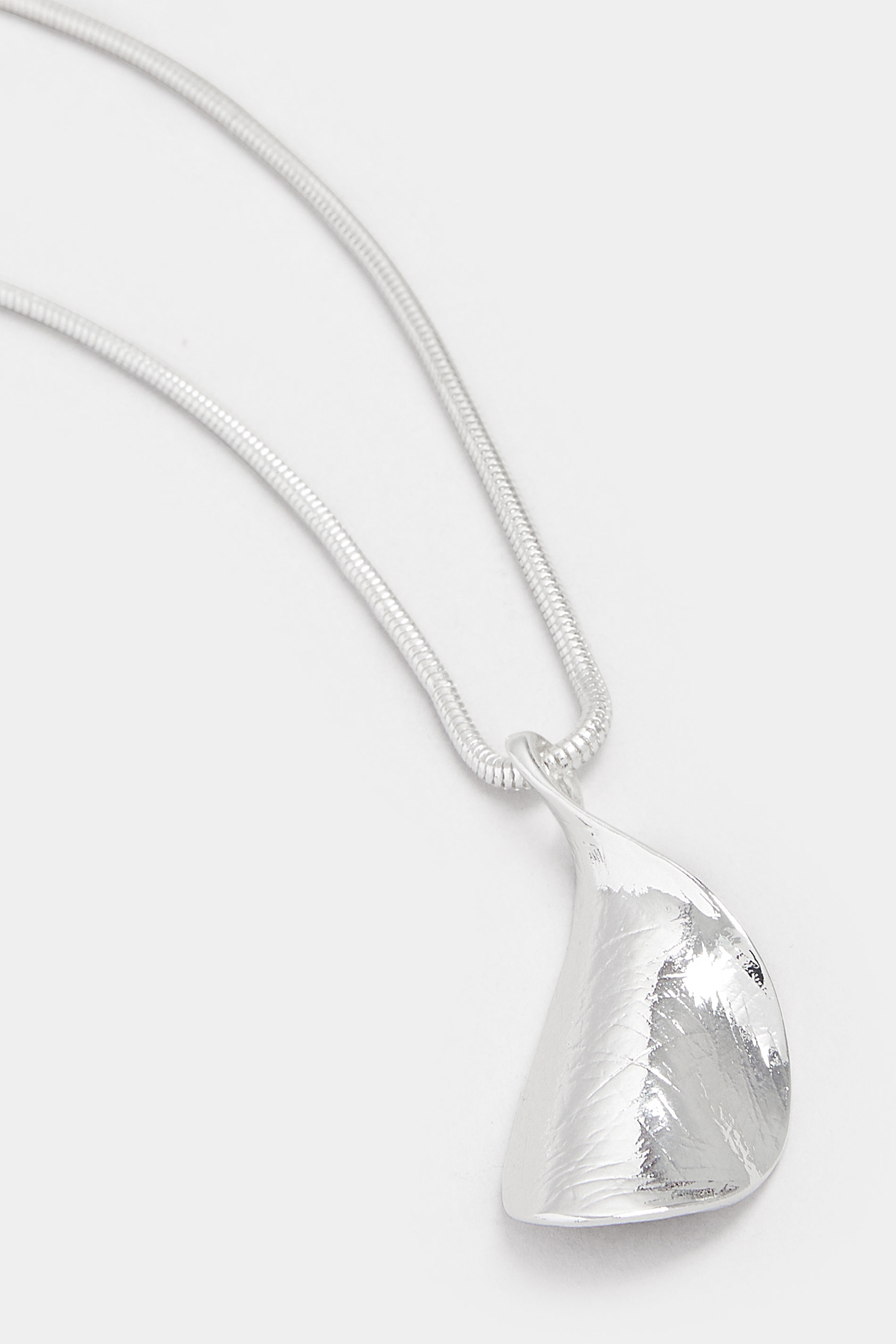 Silver Tone Twisted Pendant Necklace | Yours Clothing 3