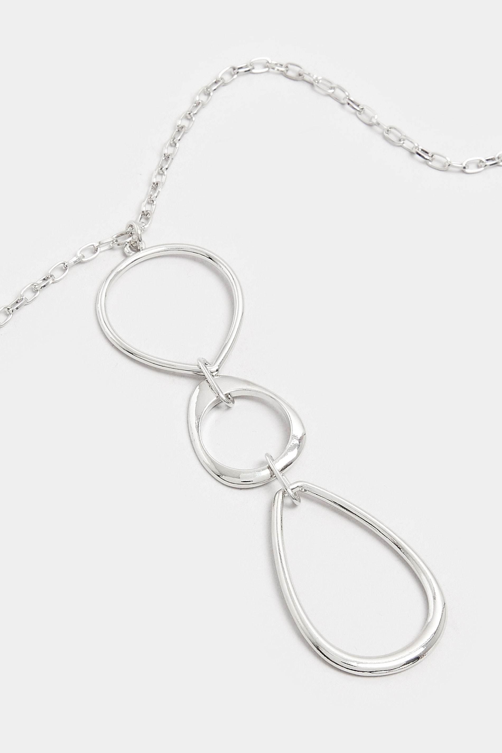 Silver Tone Triple Drop Long Necklace | Yours Clothing 3