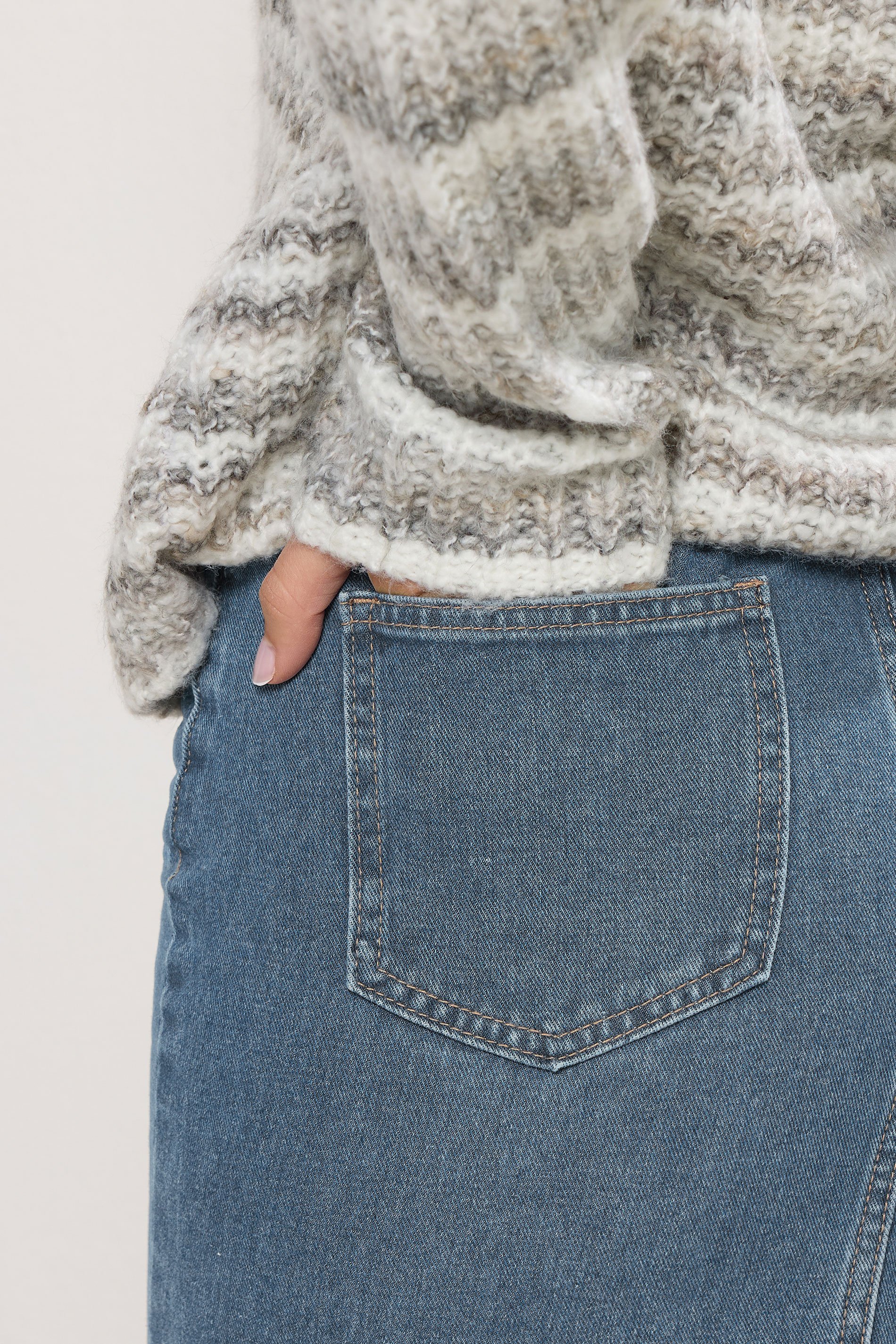 LTS Tall Blue Denim Midi Skirt | Long Tall Sally  4