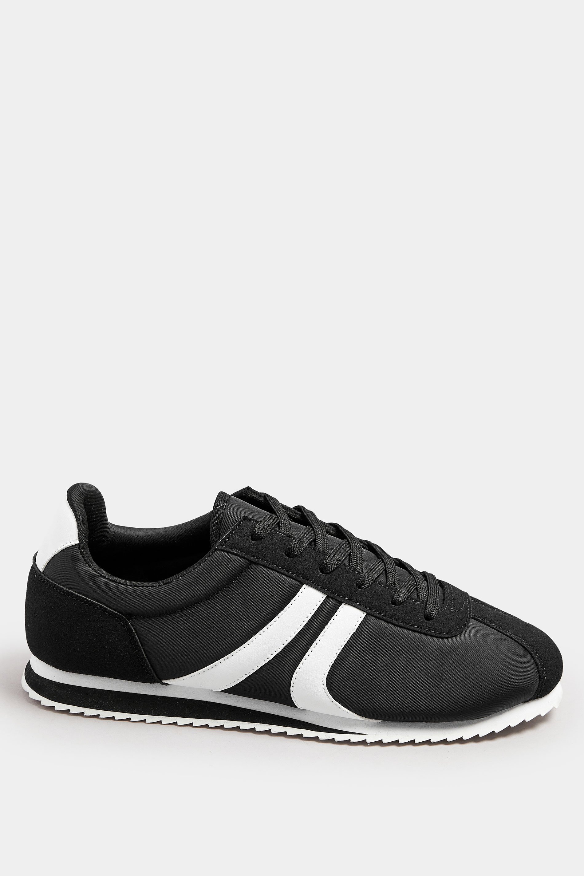 LTS Black Runner Contrast Stripe Trainers In Standard Fit | Long Tall Sally 3