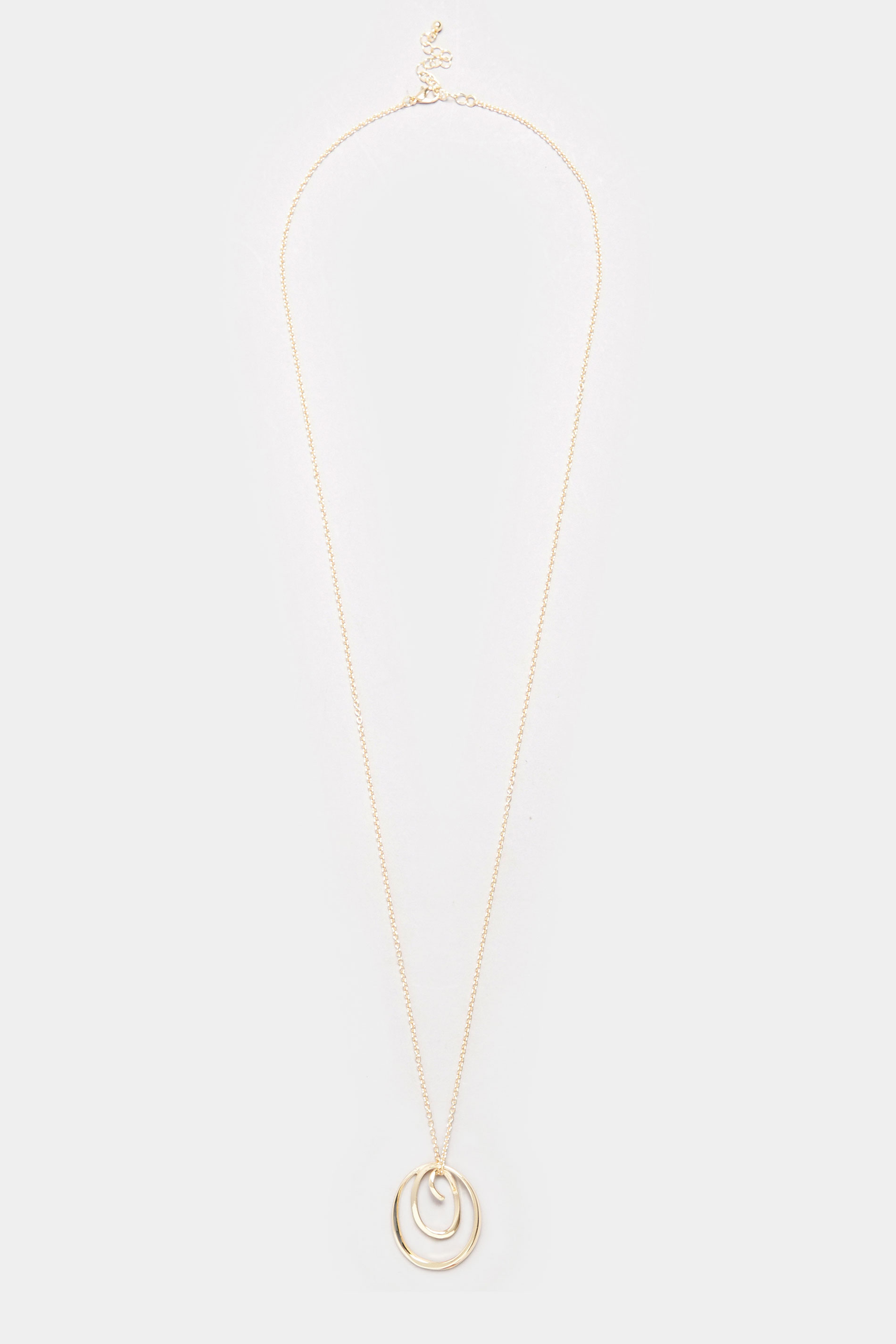 Gold Tone Circle Pendant Necklace | Yours Clothing  2