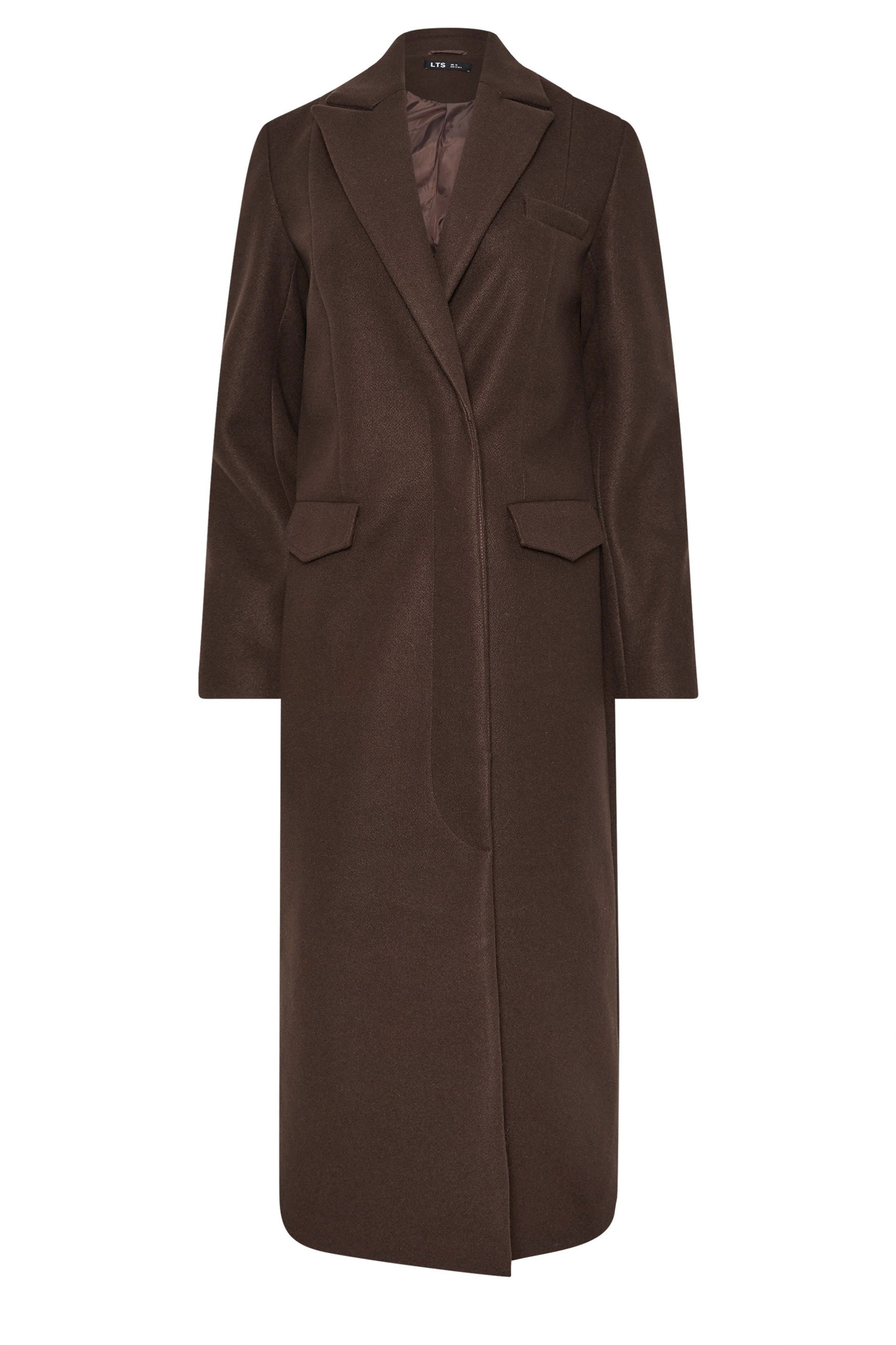 LTS Tall Chocolate Brown Longline Maxi Coat | Long Tall Sally 6