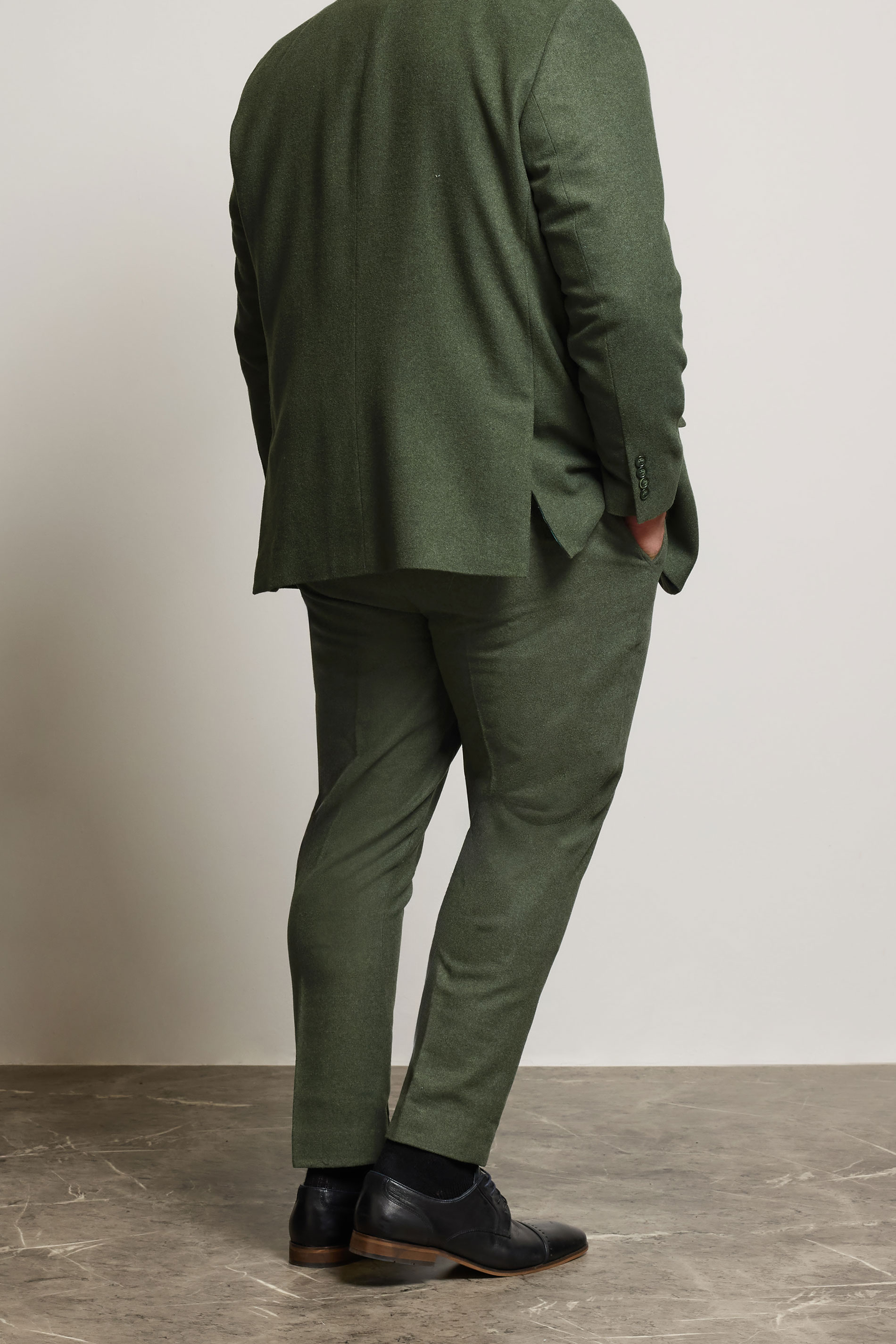BadRhino Tailoring Big & Tall Green Tweed Suit Trouers | BadRhino 3