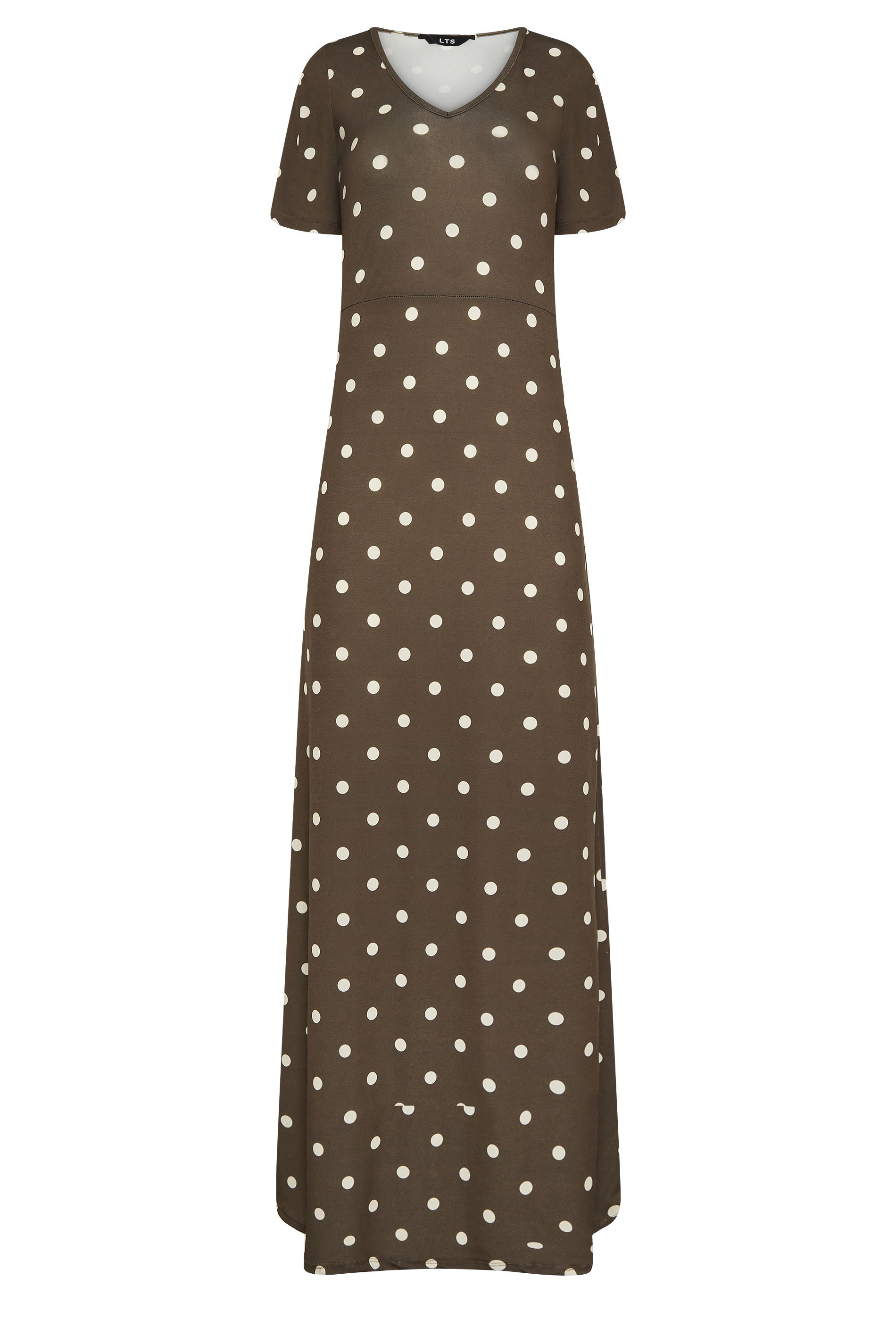 LTS Tall Brown Spot Angel Sleeve Maxi Dress | Long Tall Sally 6