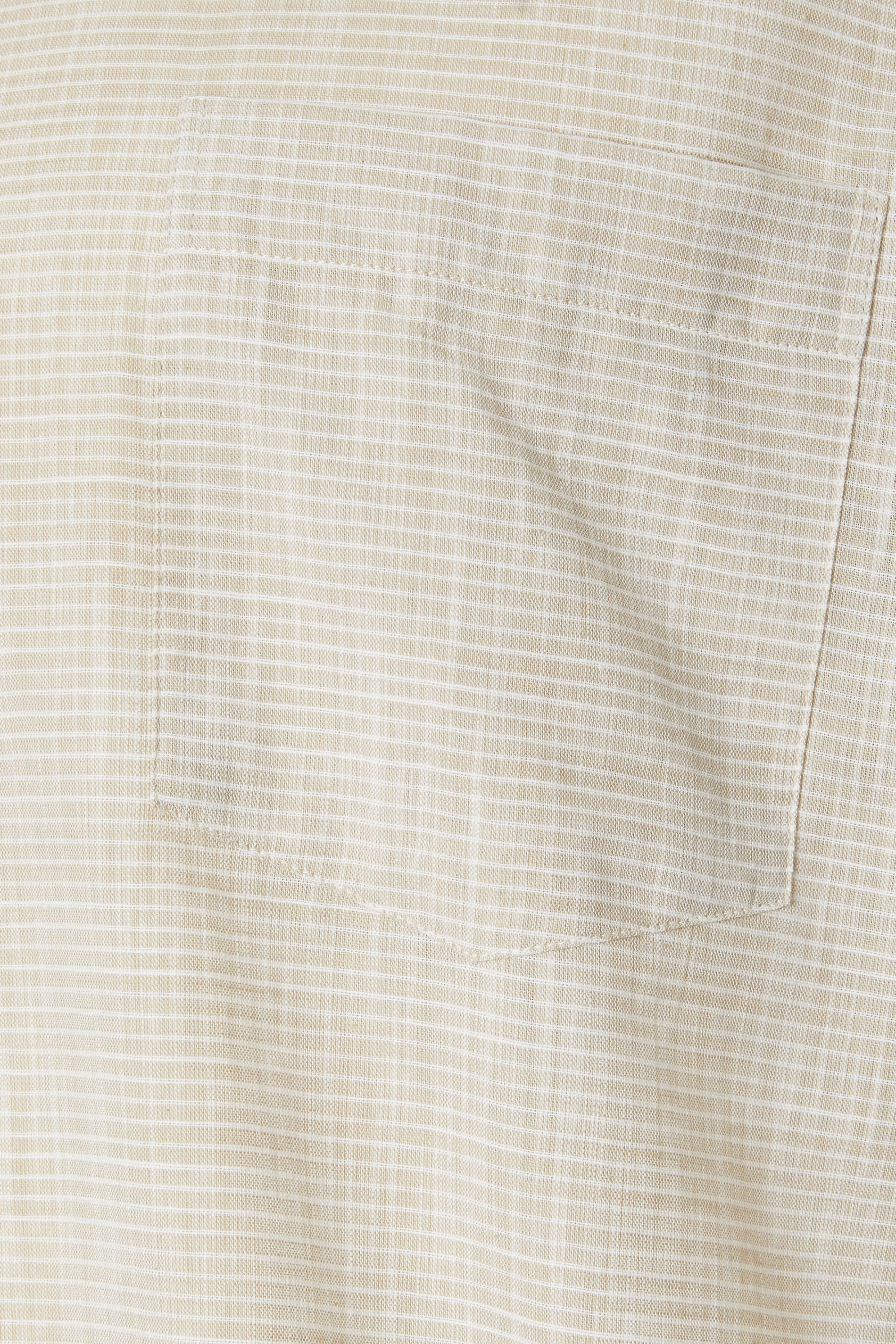 KAM Big & Tall Stone Brown Stripe Grandad Collar Shirt | BadRhino 2