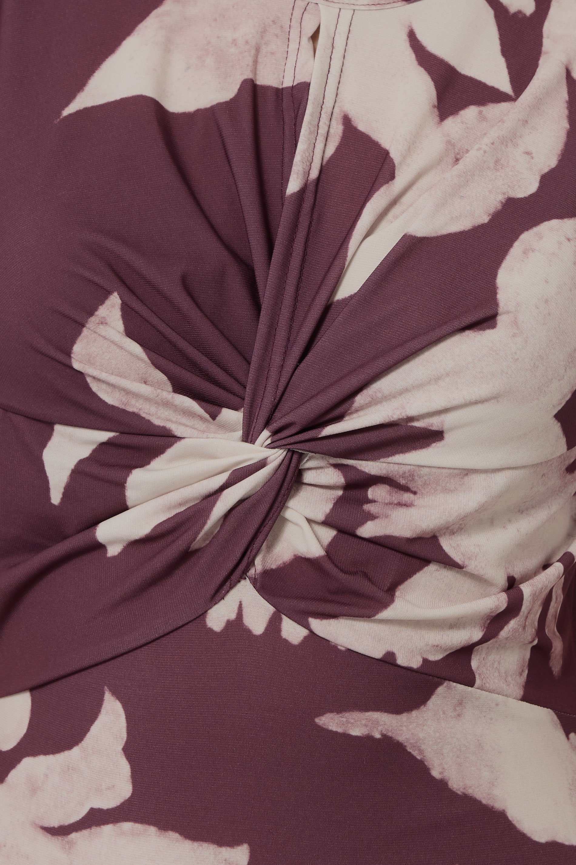 LTS Tall Berry Red Floral Ruched Maxi Dress | Long Tall Sally 5