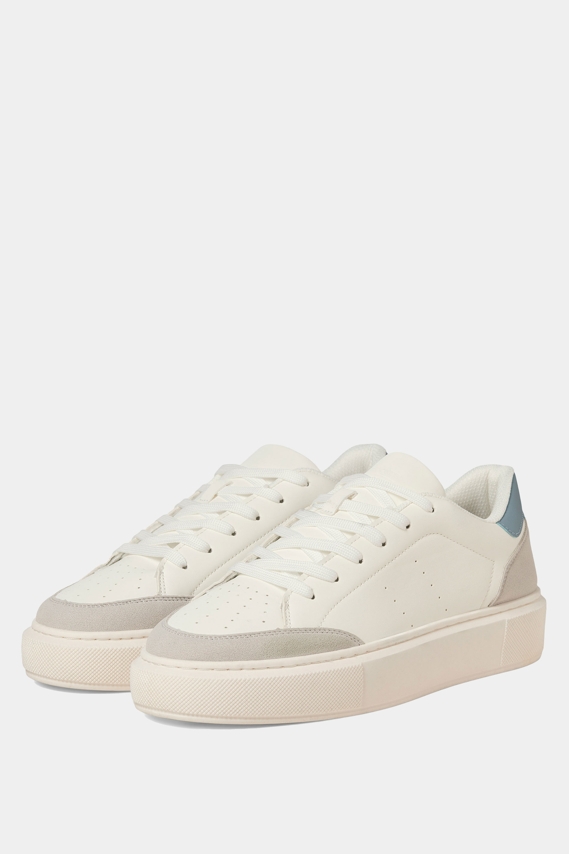 JACK & JONES White & Blue Court PU Trainer | BadRhino 2