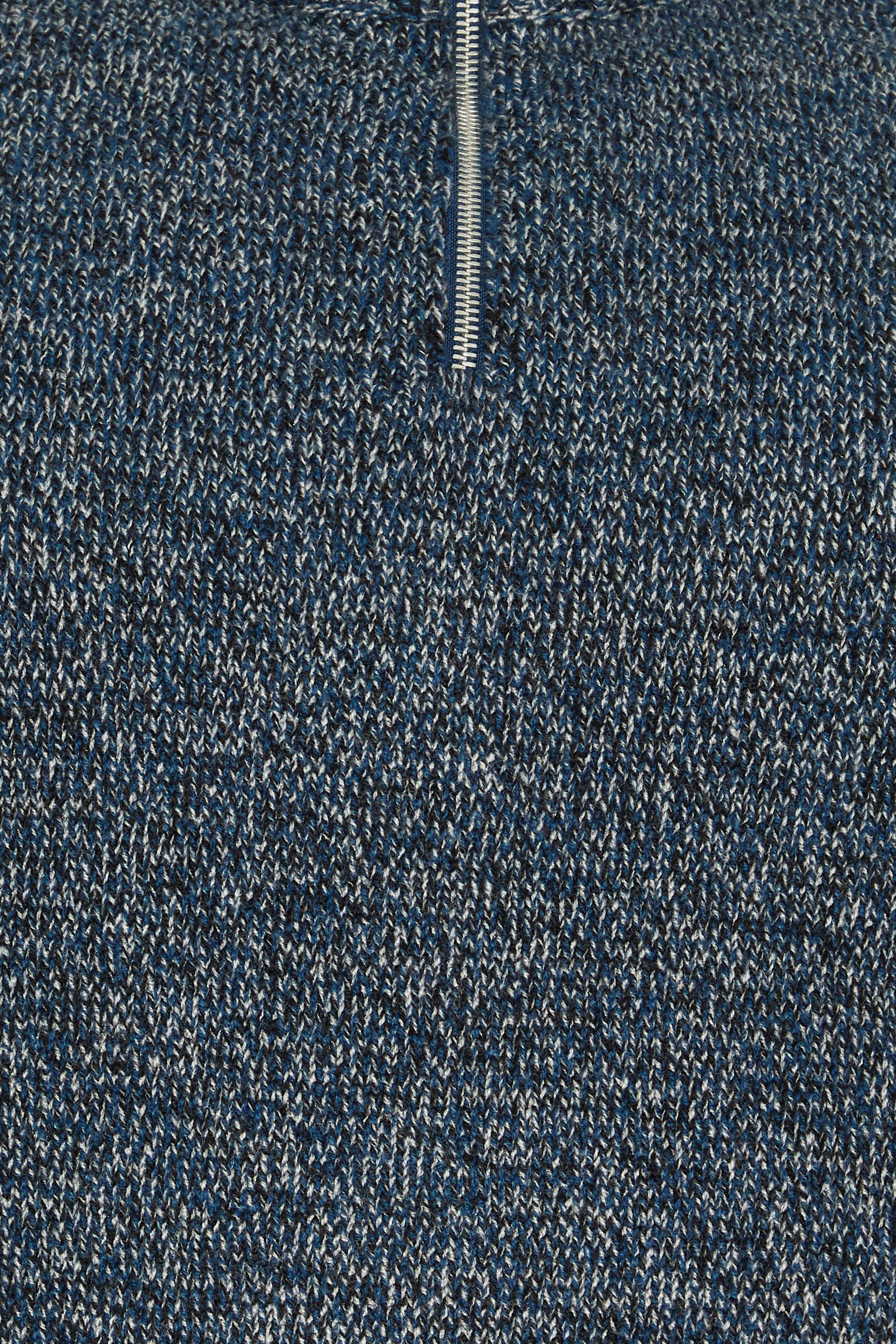 BadRhino Big & Tall Blue Marl Quarter Zip Knitted Jumper | BadRhino 3