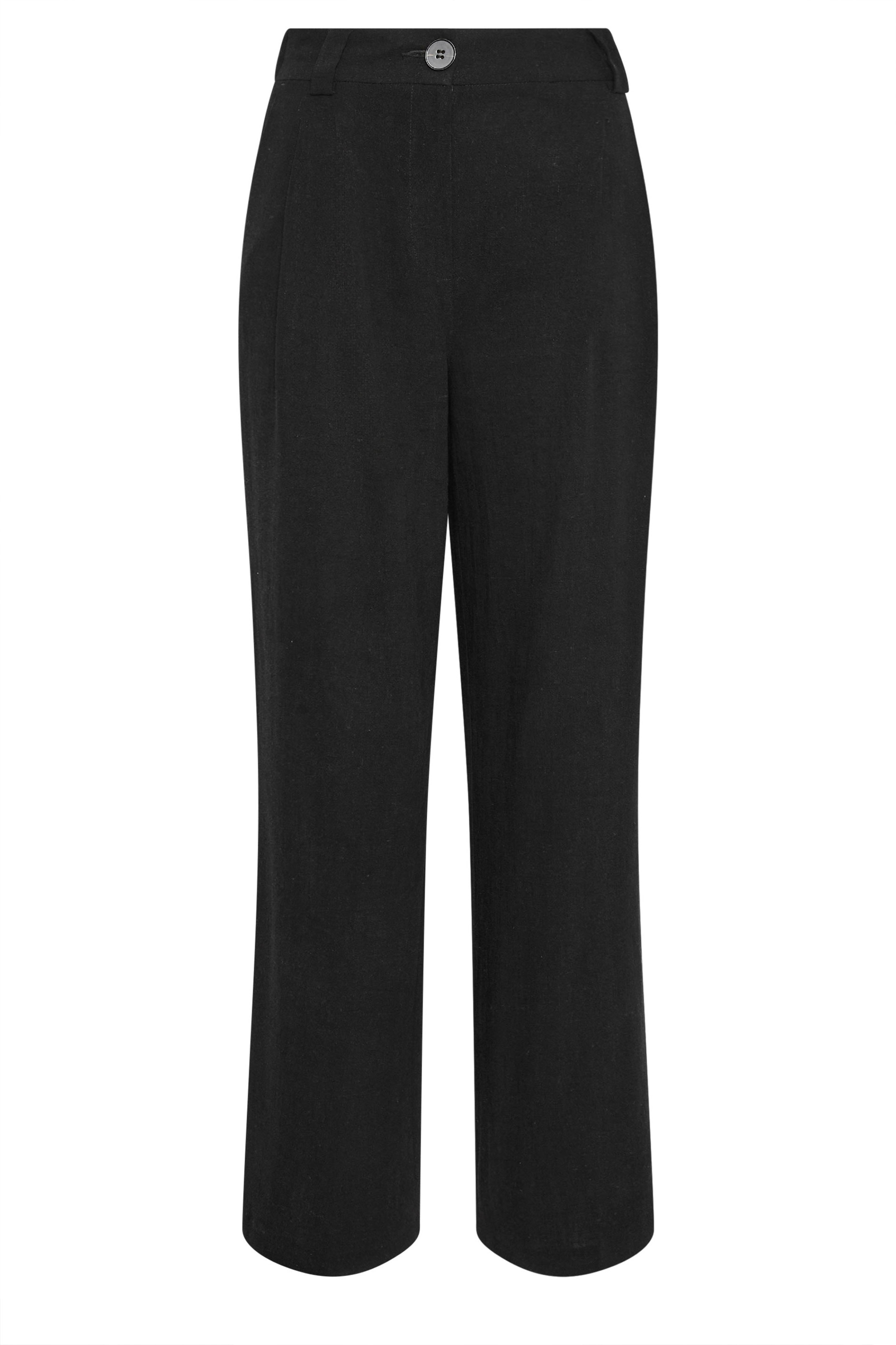 LTS Tall Womens Black Linen Wide Leg Trousers | Long Tall Sally 6