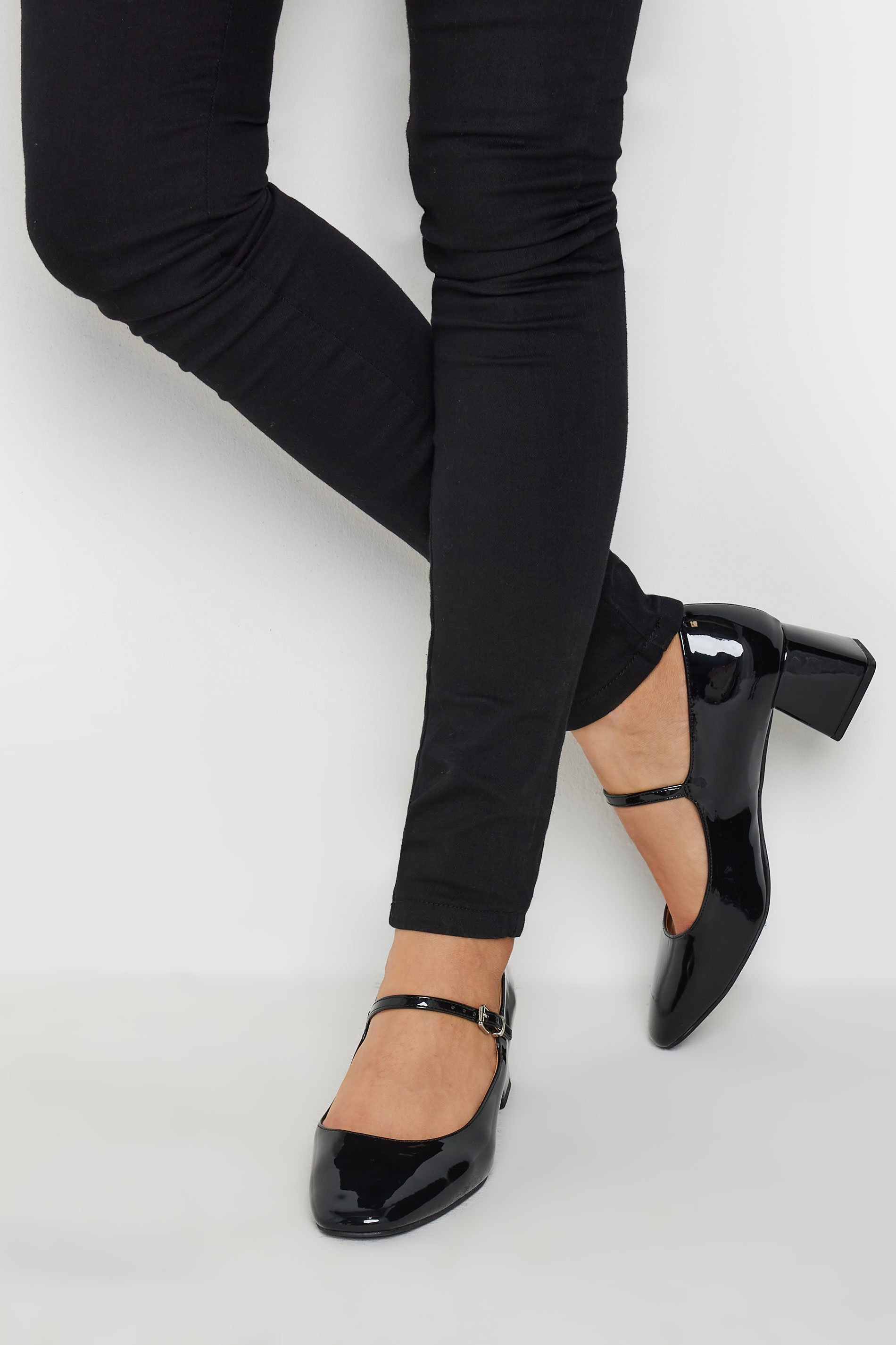LTS Black Patent Mary Jane Heels In Standard Fit | Long Tall