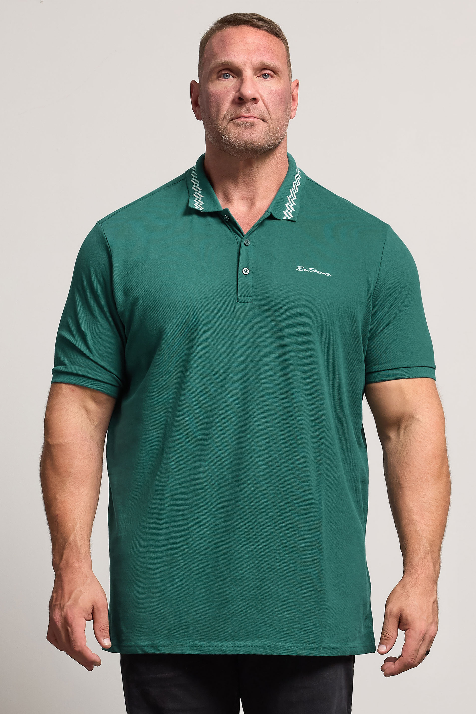 Ben Sherman Big & Tall Teal Signature Pique Polo Shirt | BadRhino 1
