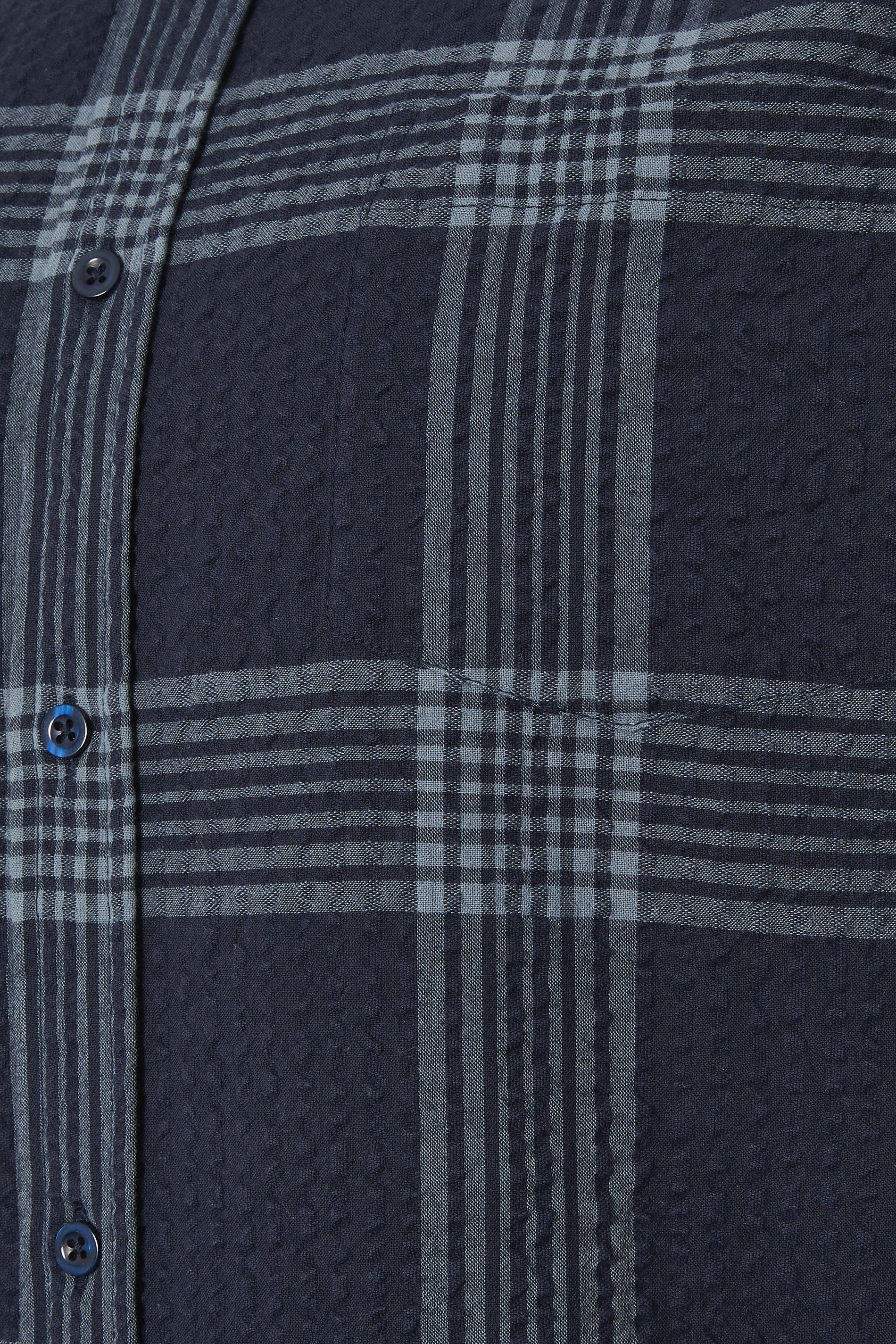 BadRhino Big & Tall Navy Blue Textured Checked Shirt | BadRhino 7