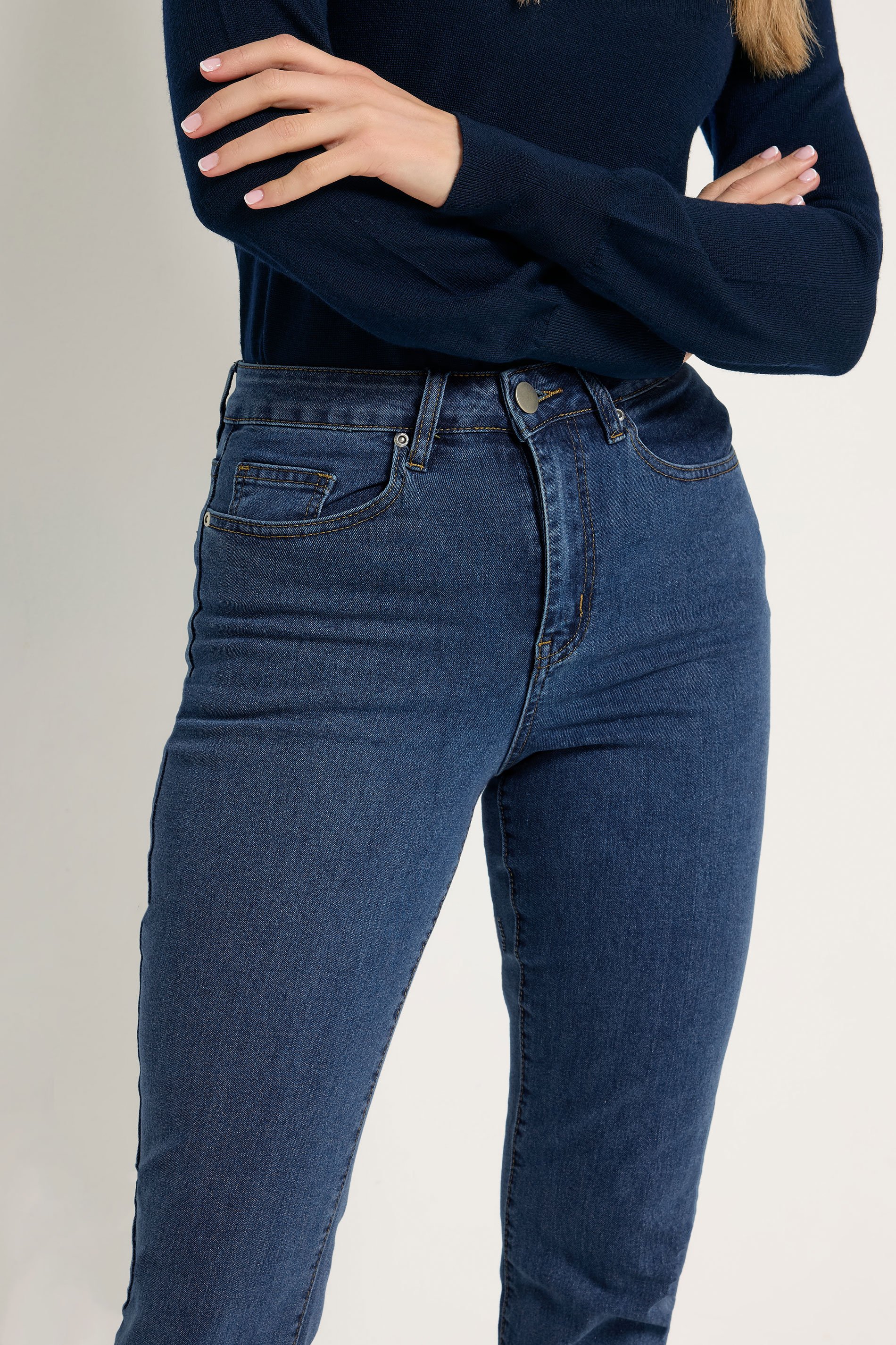 LTS Tall Dark Blue Stretch Straight Leg Jeans | Long Tall Sally  4
